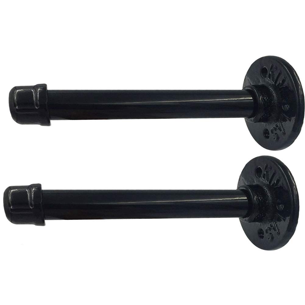 Industrial Pipe Shelf Brackets 10 Inch - 2 Pack Heavy Duty Metal Pipe Brackets for Floating Shelves | Rustic Home Decor, Loft Style, DIY Industrial Furniture Projects