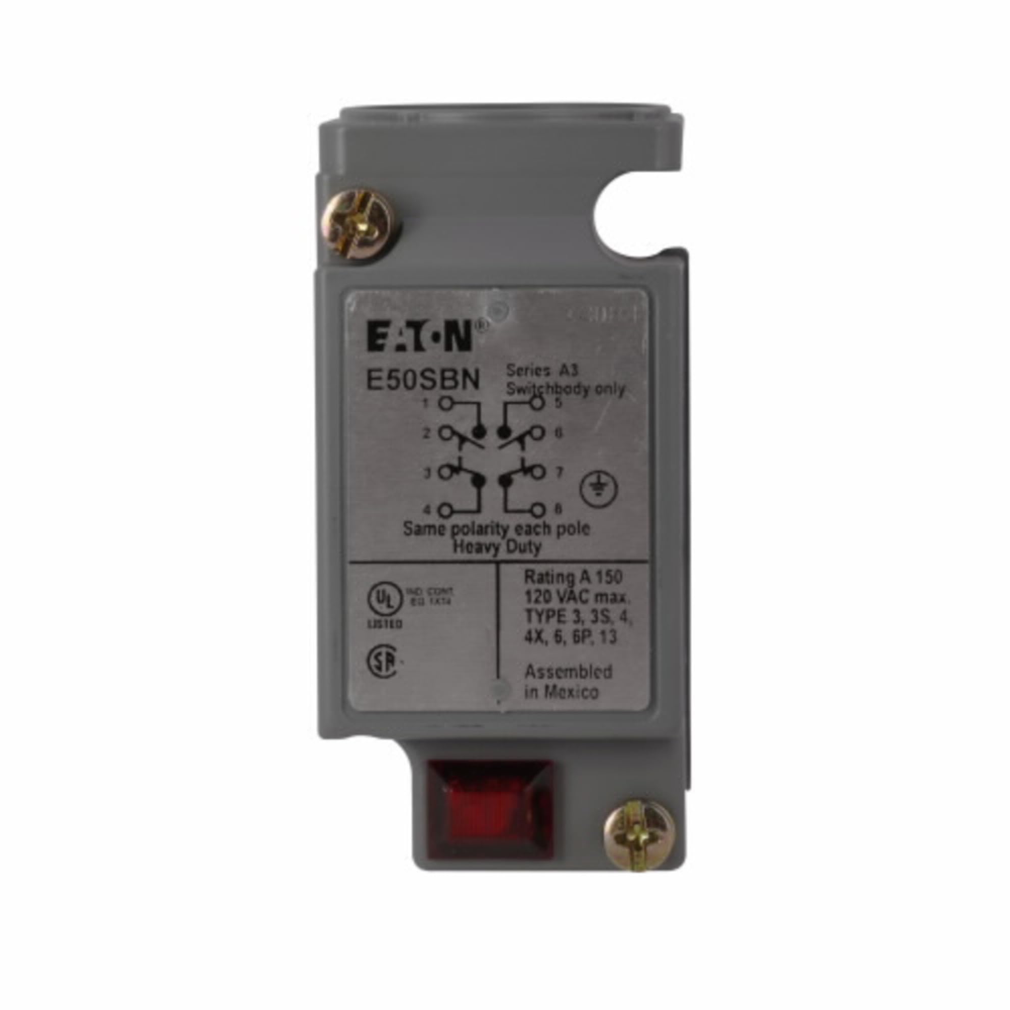 Cutler-Hammer 2NC/2NO Limit Switch Body - NEMA 1, 2, 4, 6, 6P, 12, 13 Rated - Durable Industrial Safety Switch for Machinery & Automation Control