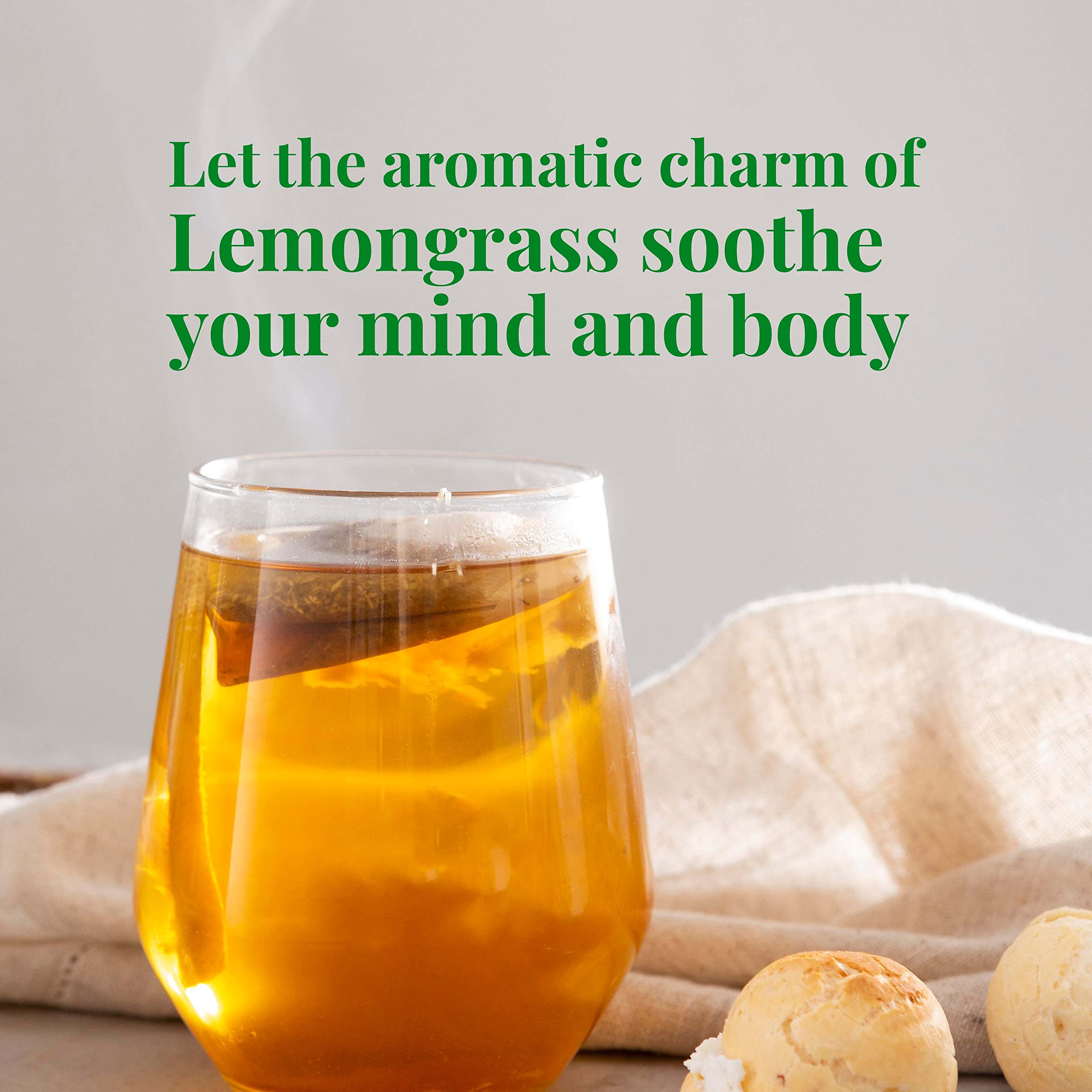 Organic Lemongrass Tea Bags - 75 Count, Natural Herbal Tea, Sugar Free, Non-GMO, Caffeine Free, Te De Limon - Perfect for Relaxation, Detox & After-Meal Digestion