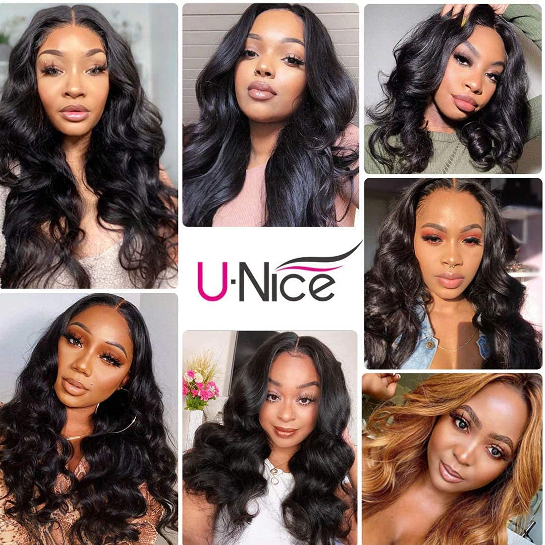 UNice 8A Indian Body Wave Virgin Hair Extensions - 3 Bundles 100% Unprocessed Human Hair Weave (12/14/16 Inch) Natural Black for Women | Perfect for Daily Wear, Parties & Special Occasions
