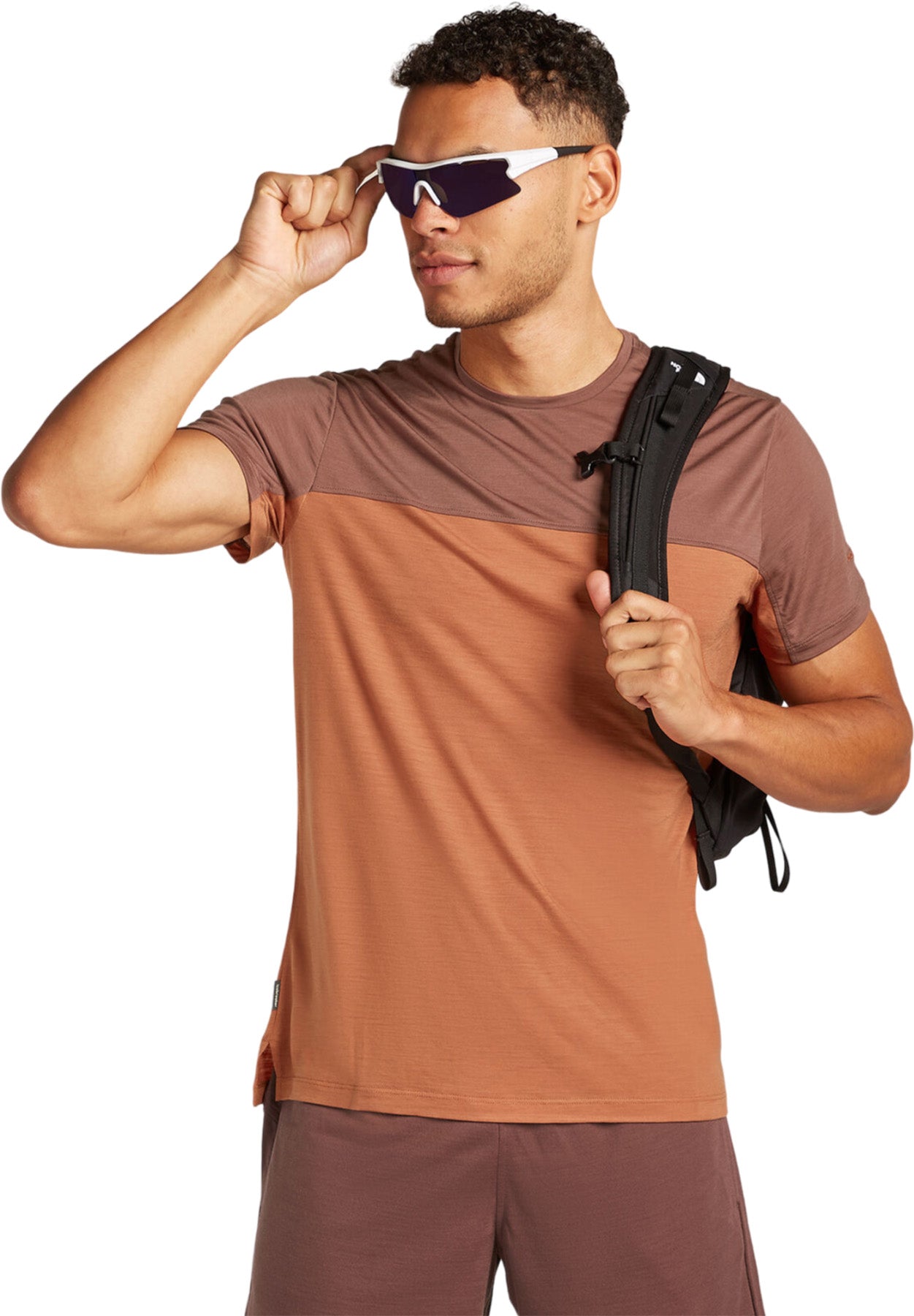 125 Cool Lite Sphere III Merino Blend Color Block T-Shirt for Men - Soft & Breathable Wool Tee for Outdoor Activities & Casual Wear
