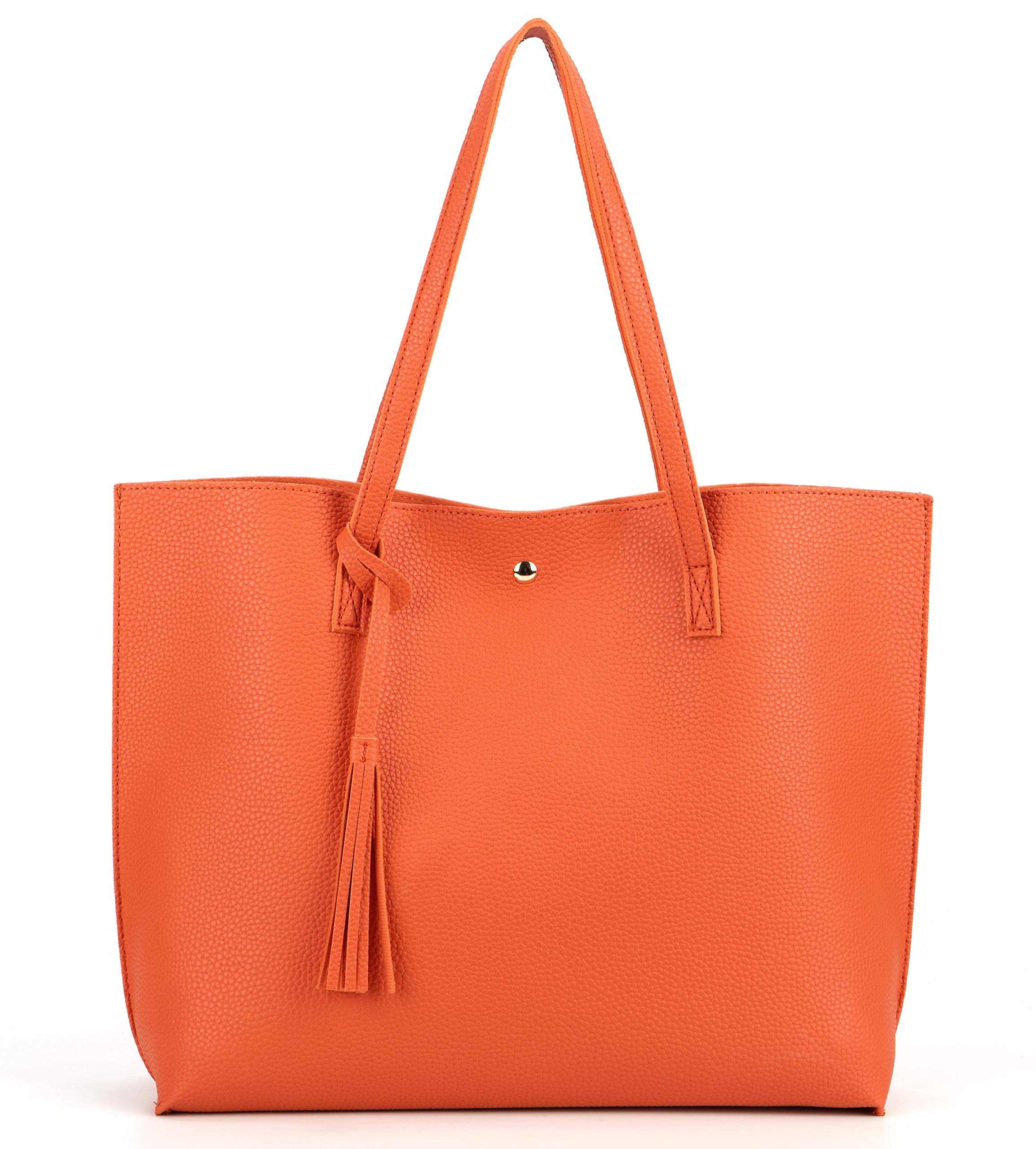Stylish Women's PU Faux Leather Tote Bag with Tassel - Top Handle Satchel Shoulder Purse for Work, Travel & Everyday Use