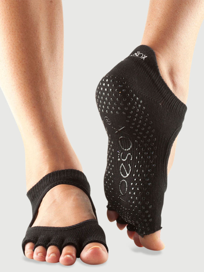 ToeSox Half Toe Bellarina Women's Non-Slip Yoga Grip Socks for Barre, Pilates & Dance - Breathable Workout Socks with Arch Support