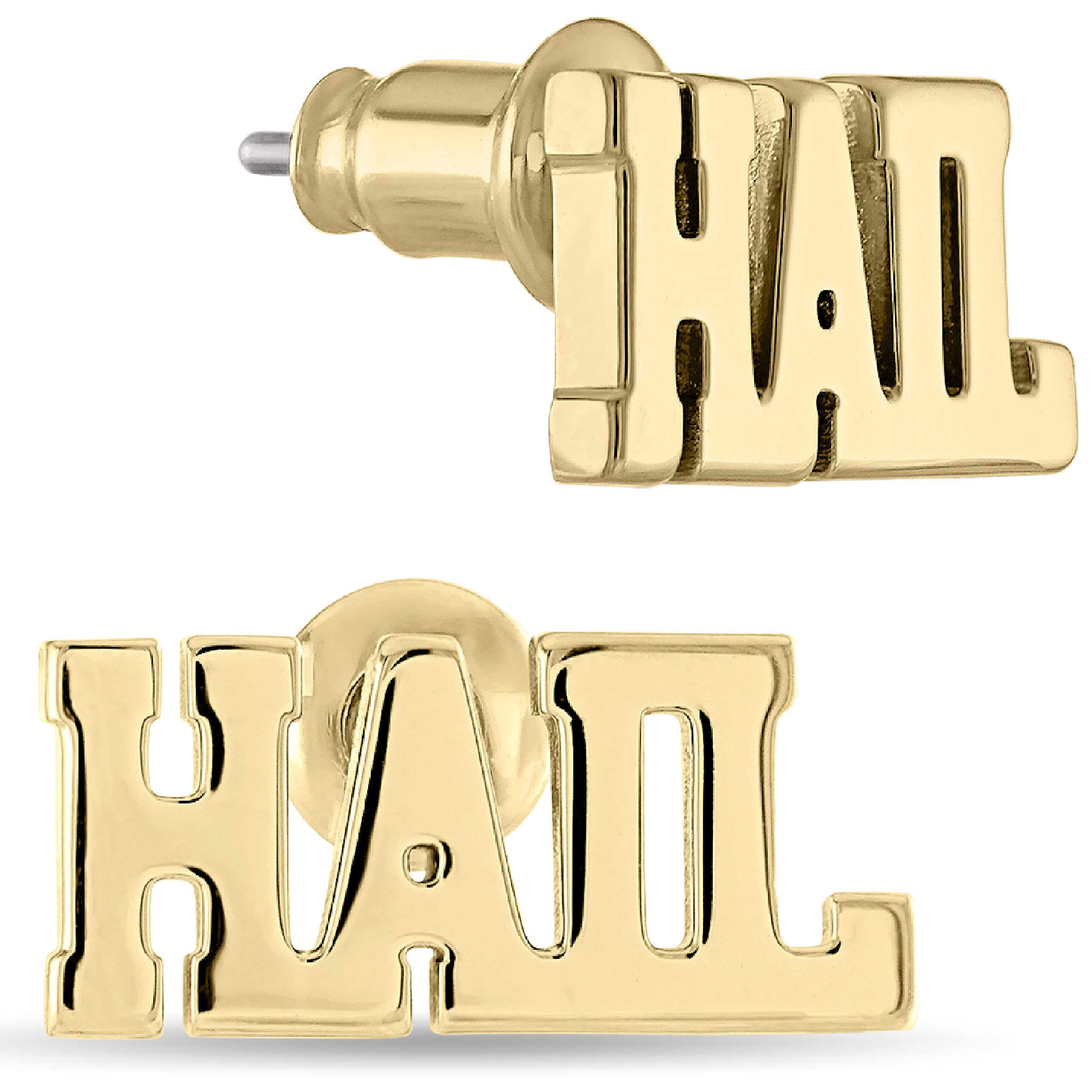 Michigan Wolverines Earrings for Women - 18K Gold Plated Hypoallergenic Stud Earrings - Stone Armory HAIL Collection - Perfect for Game Day, Alumni Events & Michigan Fans
