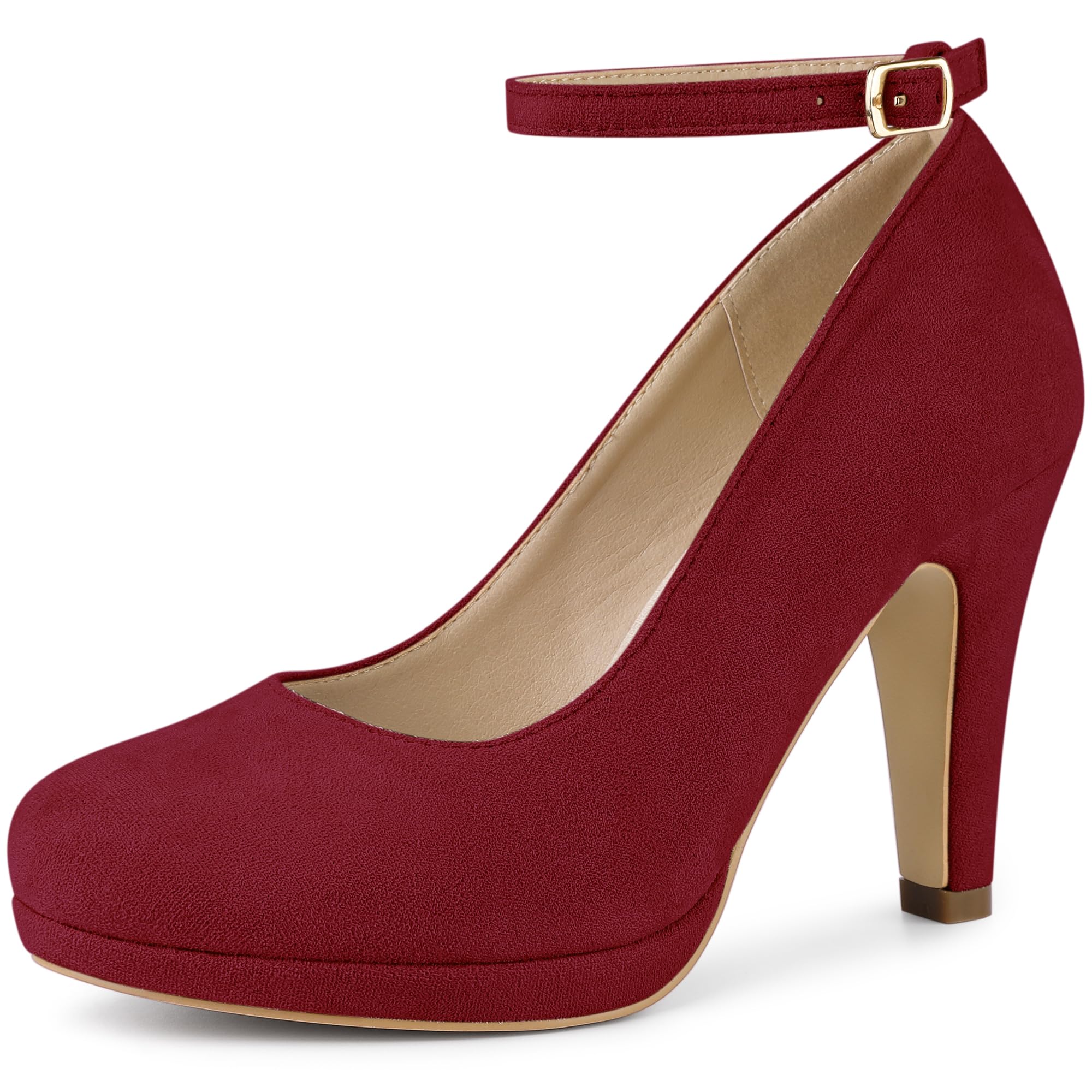 Perphy Women's Mary Jane Pumps - Round Toe Stiletto Heels for Dressy Occasions, Work & Parties | Comfortable Dress Shoes for Women