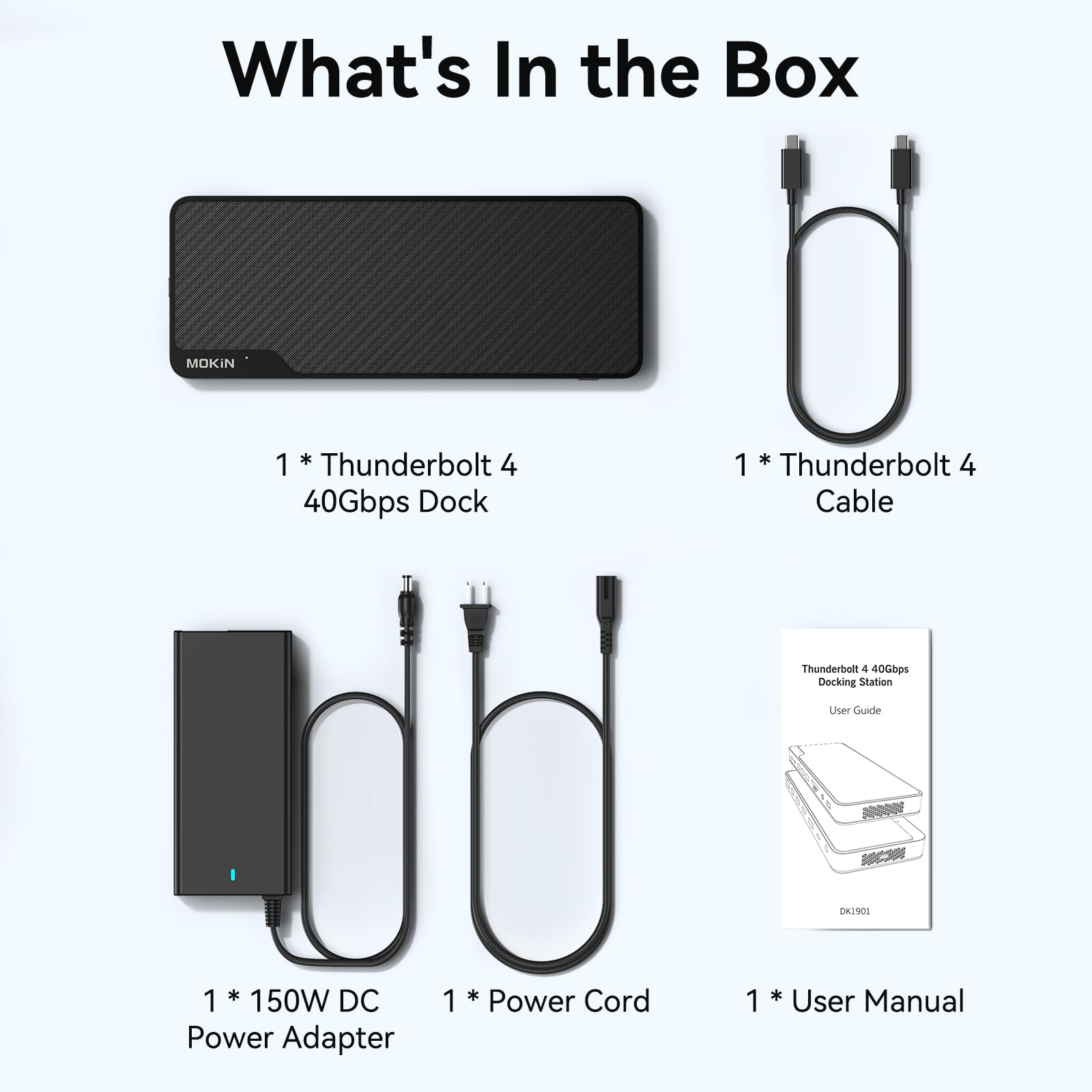 MOKiN Thunderbolt 4 Dock - 16-in-1 Laptop Docking Station with Dual 4K Monitor Support for MacBook Pro/Air & Windows PCs | Includes 100W Power Supply, Thunderbolt™ 4 Cable, Gigabit Ethernet (Certified) | Perfect for Home Office, Gaming & Multi-Tasking Workspaces