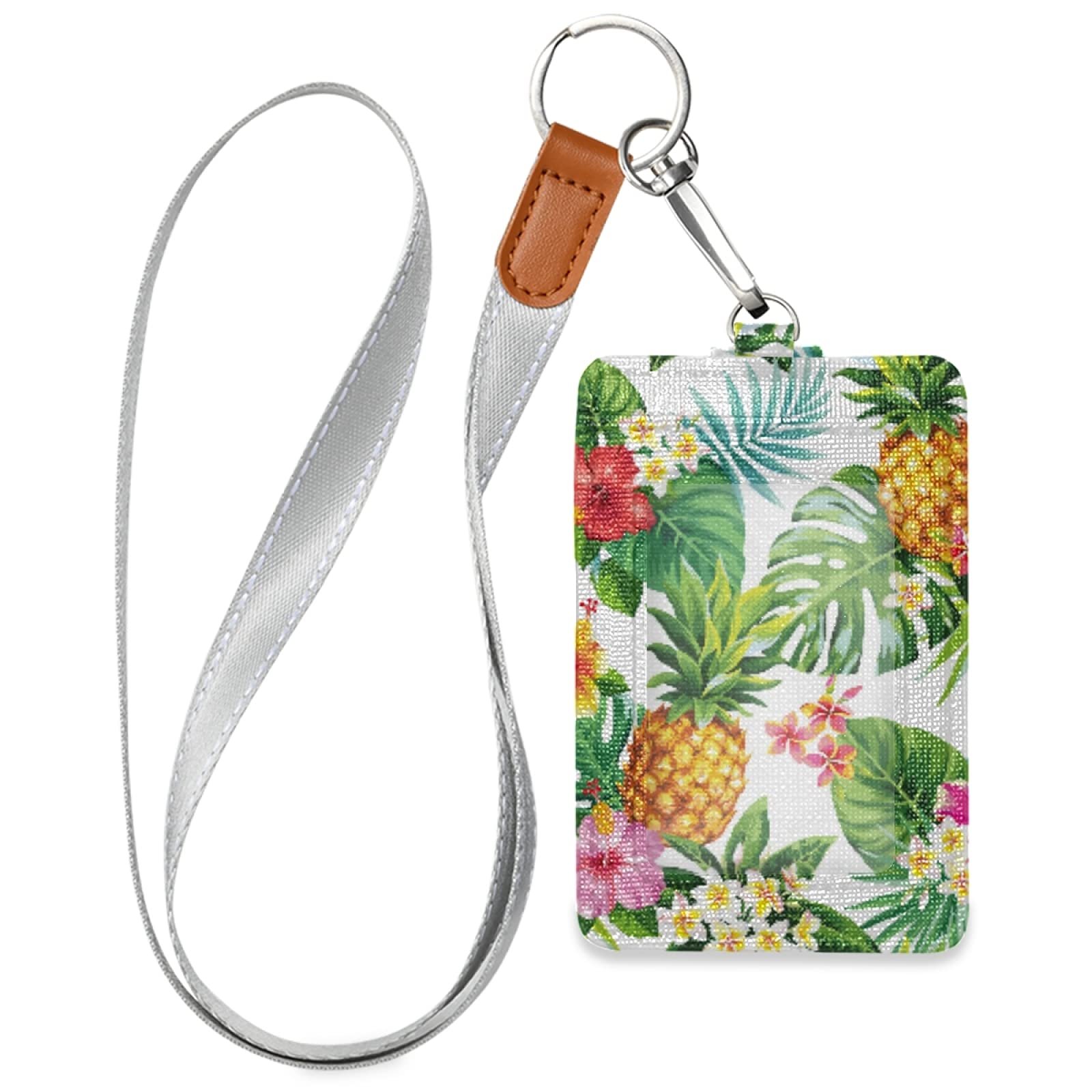 Tropical ID Badge Holder with Lanyard - Office & School Use