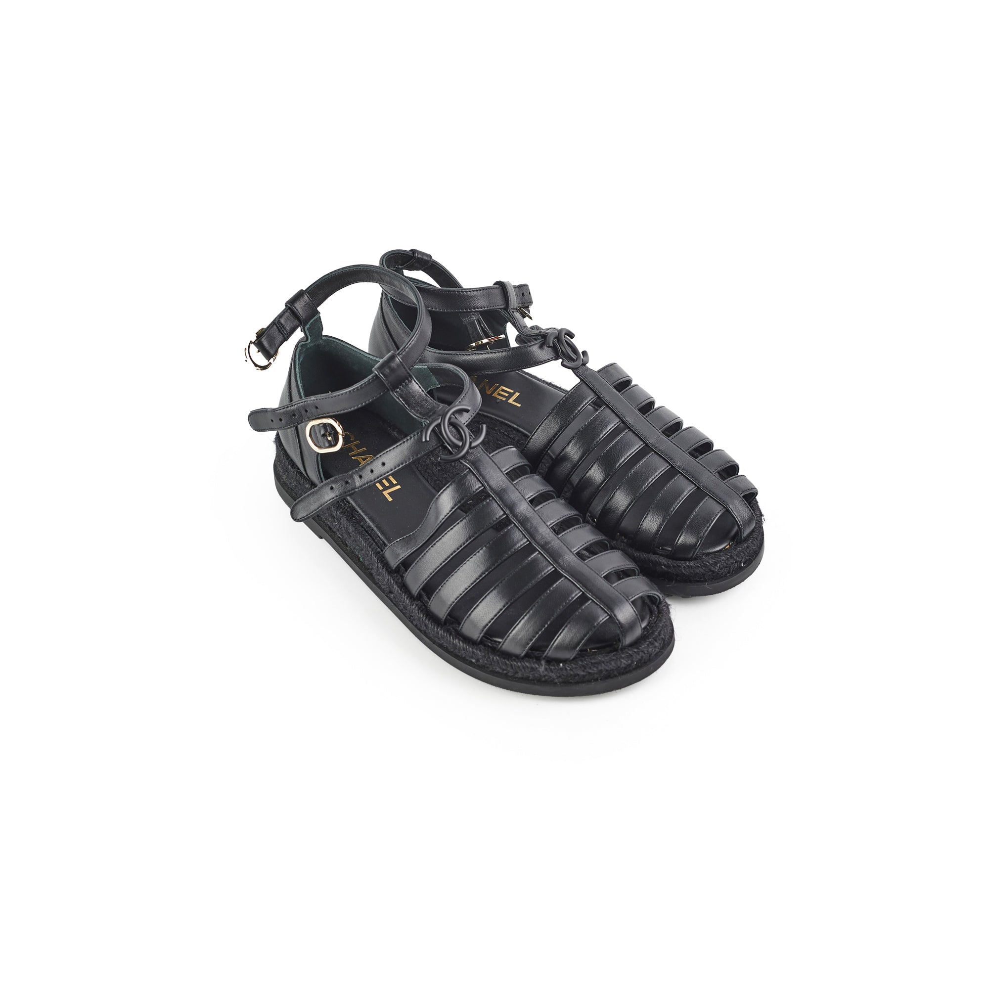 Chanel Roman Sandals Women Size 40 | Luxury Leather Gladiator Sandals for Summer - Perfect for Beach Vacations, Date Nights & Fashion Outings