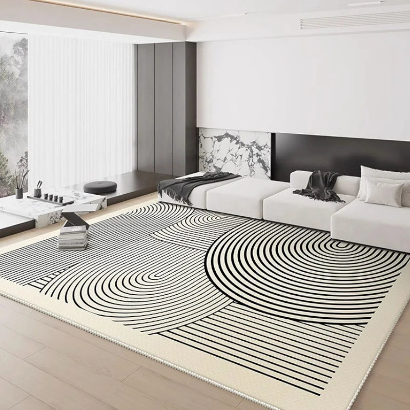 Nellie Modern Geometric EasyClean Velvet Area Rug - Soft Non-Slip Living Room Carpet for Bedroom, Nursery & Home Decor