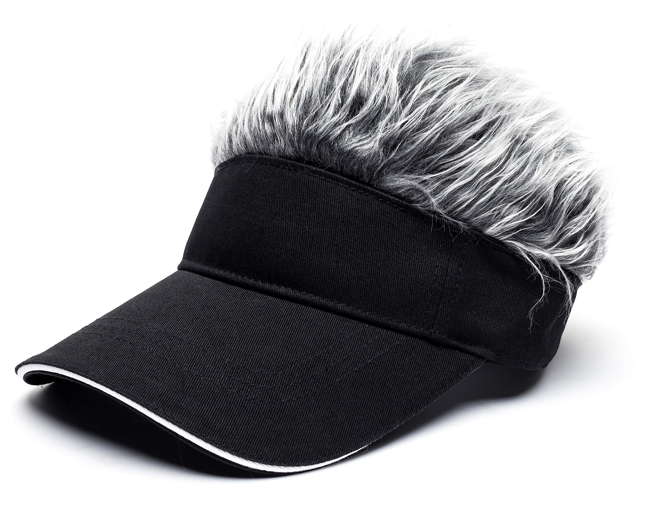 Funny Spiked Hair Visor Cap - Adjustable Novelty Baseball Hat for Men - Perfect for Golf, Cosplay, Halloween & Costume Parties