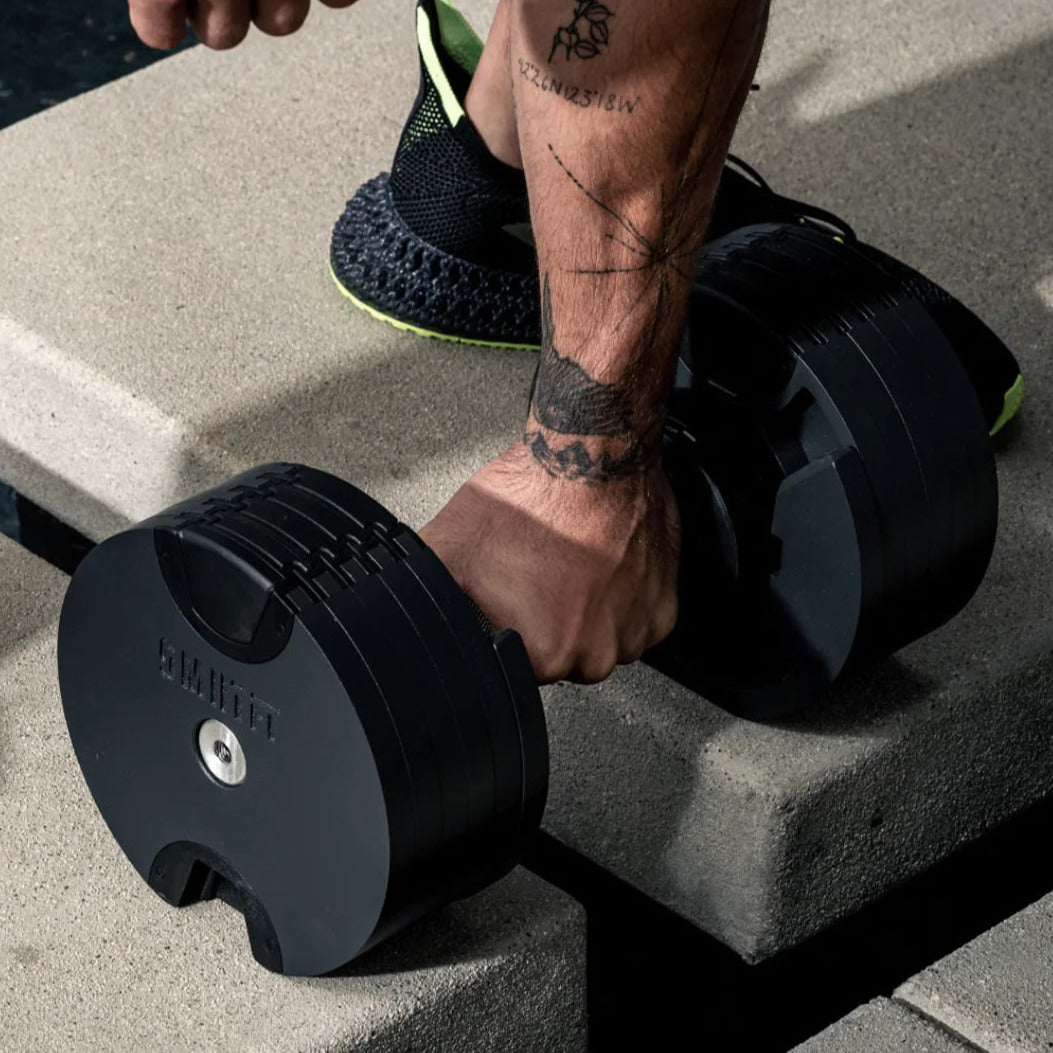 NÜOBELL 80lb Adjustable Dumbbell Set - Premium Home Gym Equipment for Strength Training & Weightlifting - Perfect for Home Workouts, CrossFit, and Fitness Enthusiasts