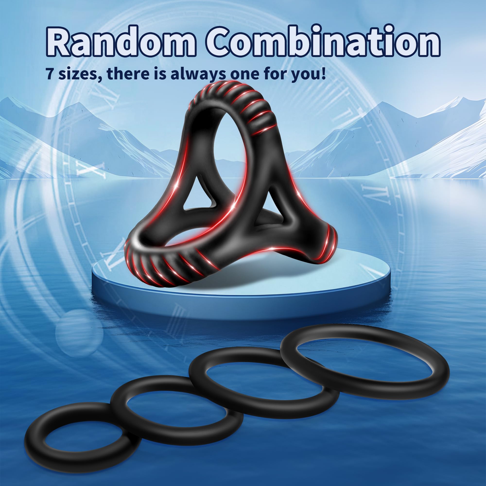 Premium Silicone Cock Rings Set for Men - 10 pcs Stretchy Penis Rings for Stronger Erection & Enhanced Pleasure - Durable, Comfortable Sex Toys for Couples & Solo Play - Perfect for Intimate Moments & Spicing Up Your Sex Life