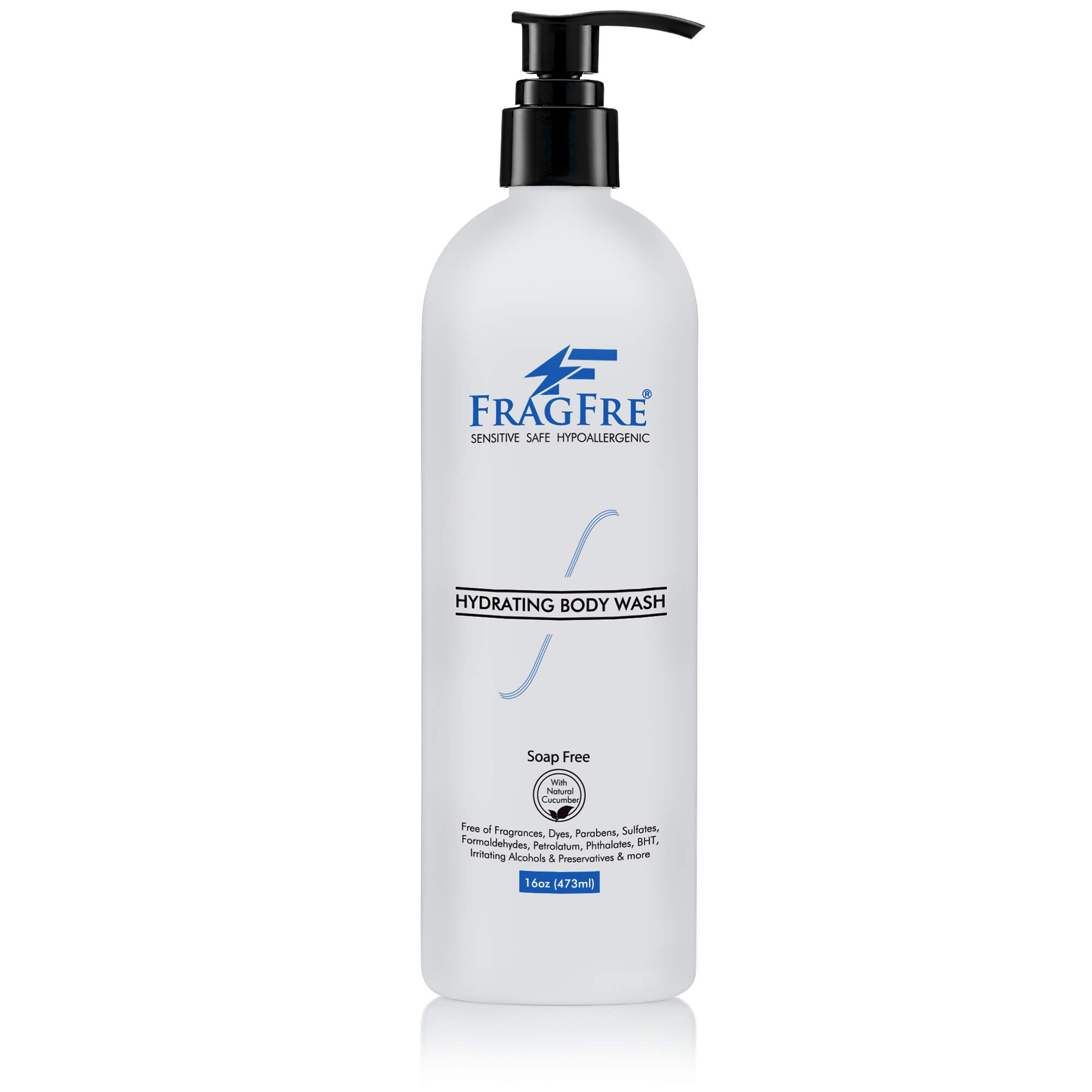 Sensitive Skin Body Wash 16 oz - Hypoallergenic, Paraben & Sulfate Free Cleanser for Delicate & Dry Skin - Vegan, Gluten-Free with Cucumber Extract for Hydration - Gentle for Daily Use, Eczema & Allergy-Prone Skin