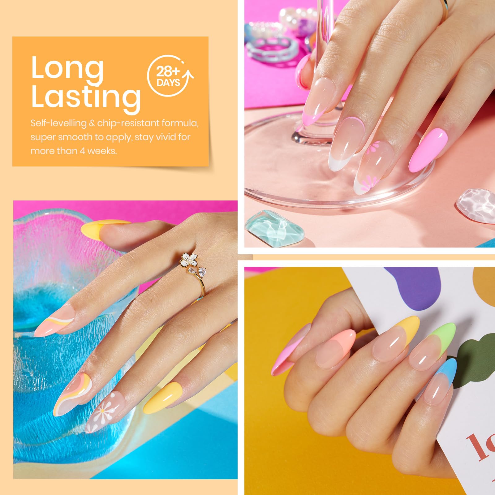 Beetles Neon Gel Nail Polish Set - 6 Vibrant Colors (Hot Pink, Blue, Yellow, Green) | Soak Off UV LED Gel Polish Kit | Perfect Gift for Women | Great for Nail Art, Parties & Summer Manicures