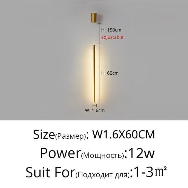 Modern Simple LED Pendant Lights - Nordic Style Linear Chandelier for Dining Room, Kitchen Island & Bar Counter - Energy Efficient Indoor Lighting Fixture for Home Decor