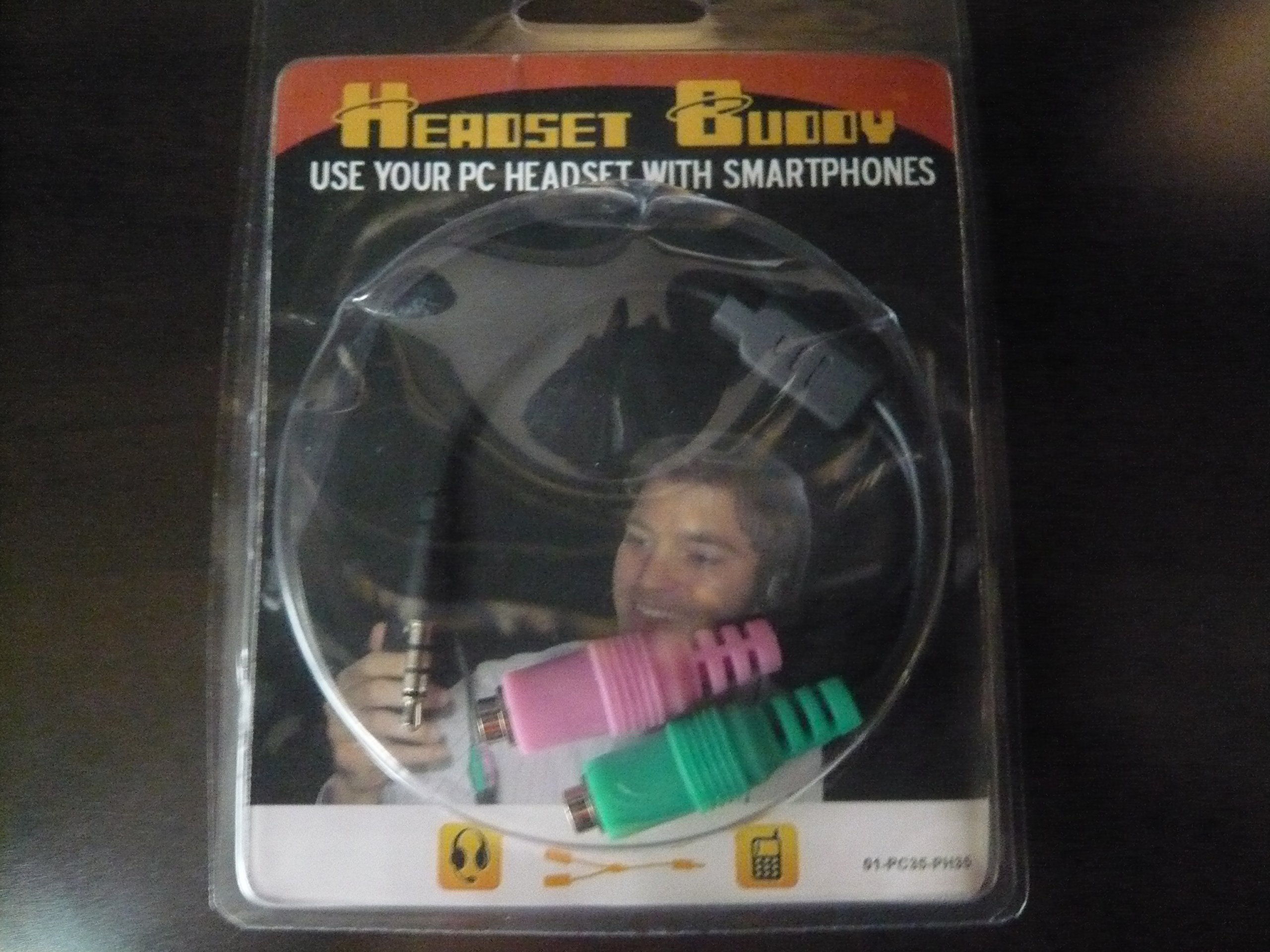 Headset Buddy PC to 3.5mm Smartphone Adapter - Compatible with iPhone, Android & Tablets (PC35-PH35) - Perfect for Gaming, Online Meetings & Mobile Calls