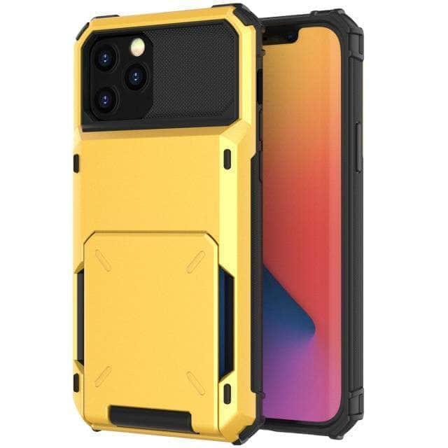 Premium Card Slots Wallet Case for iPhone 13 Pro - Shockproof Armor Protection - Perfect for Everyday Use, Travel & Business (Black)