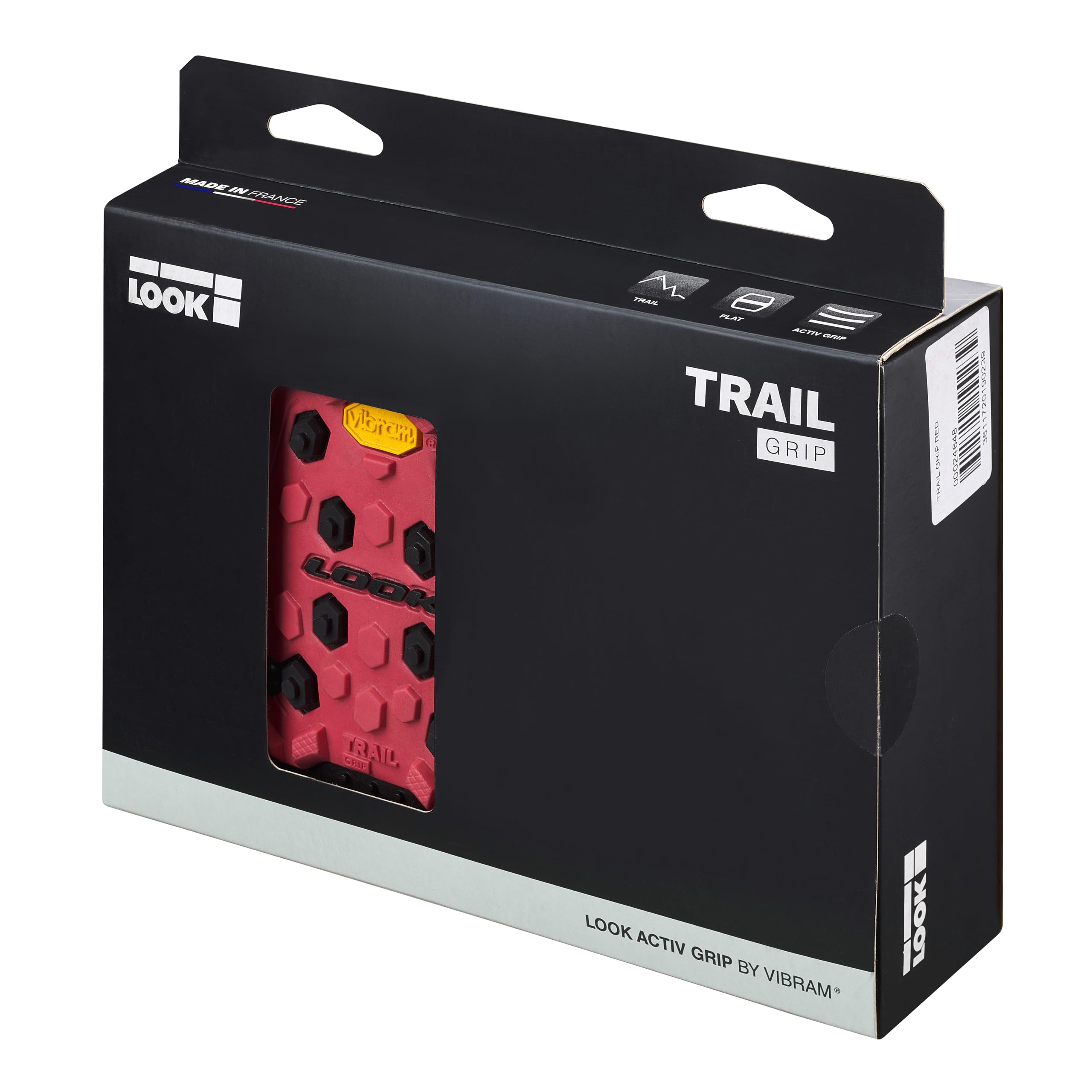 LOOK Cycle Geo Trail Grip MTB Bike Pedals - Flat Mountain Bike Pedals for Off-Road Cycling - Durable Non-Slip Design in Black/Red/Lime/Camo - Perfect for Trail Riding & Mountain Biking Adventures