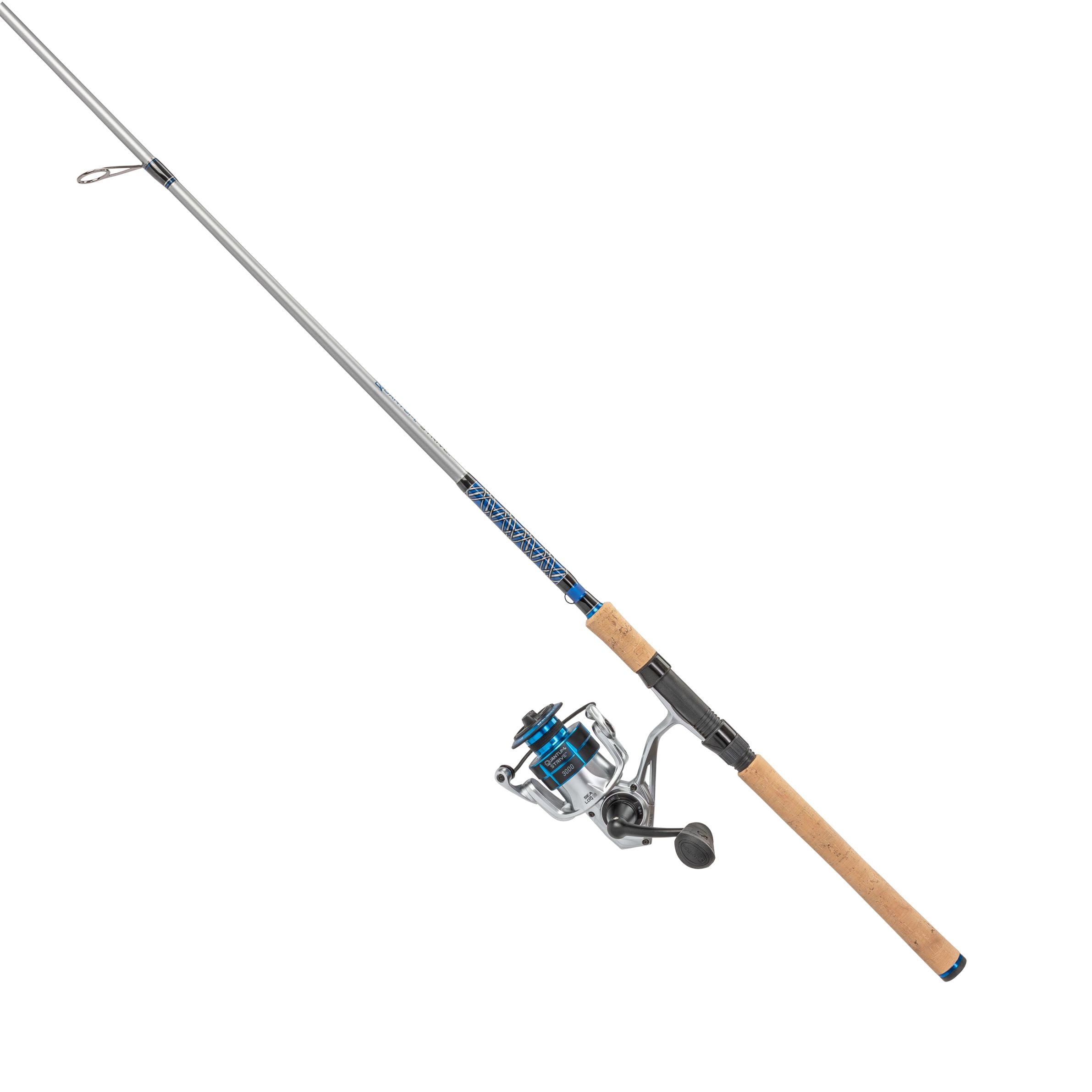 Quantum Strive Spinning Fishing Rod and Reel Combo - Lightweight Graphite Freshwater/Saltwater Fishing Gear for Bass, Trout, Salmon (Perfect for Shore Fishing, Boat Angling & Tournament Use)