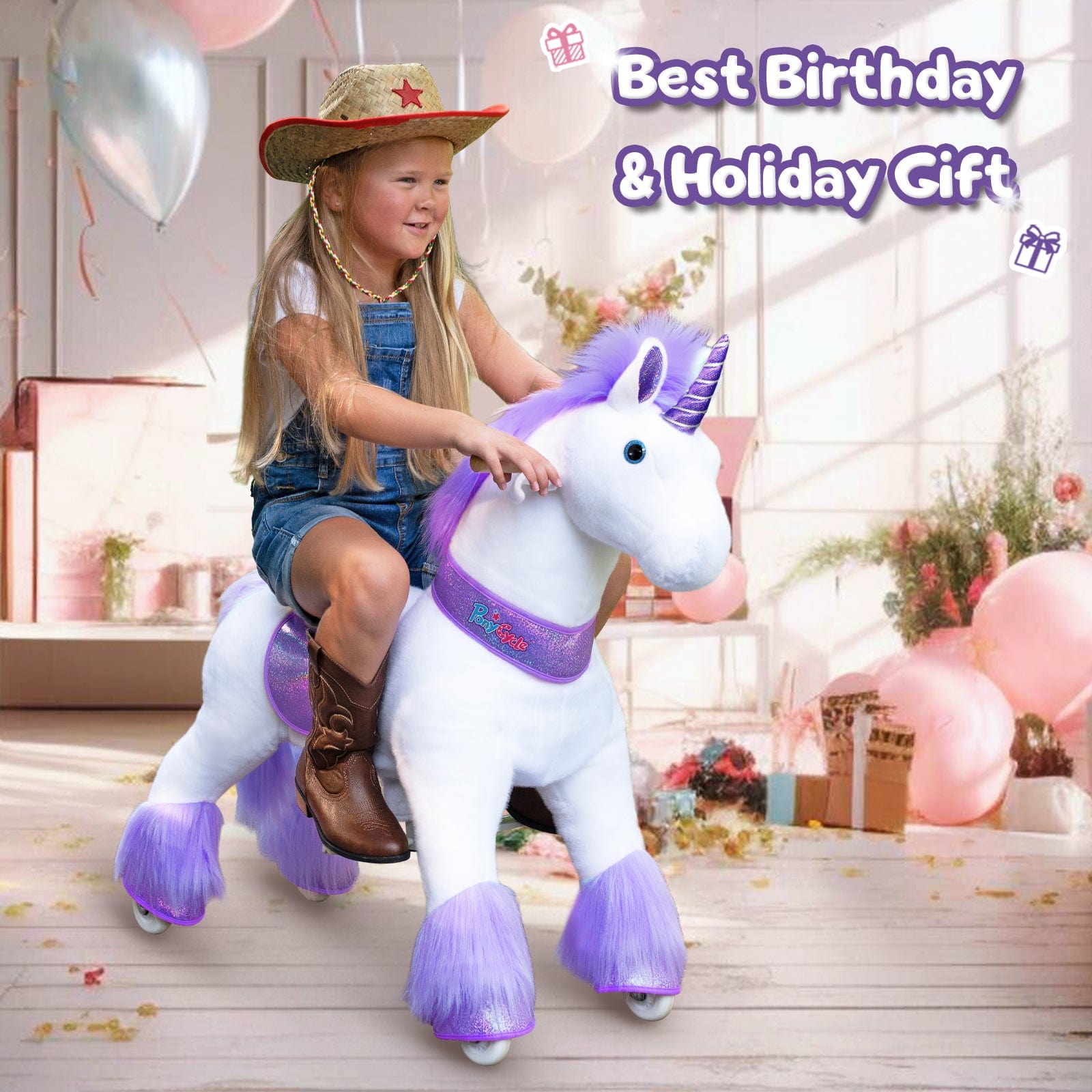 Ponycycle Ride On Toy for Kids Ages 3-5 | Interactive Rocking Horse with Wheels | Perfect for Indoor & Outdoor Play, Birthday Gifts, and Preschool Learning Activities