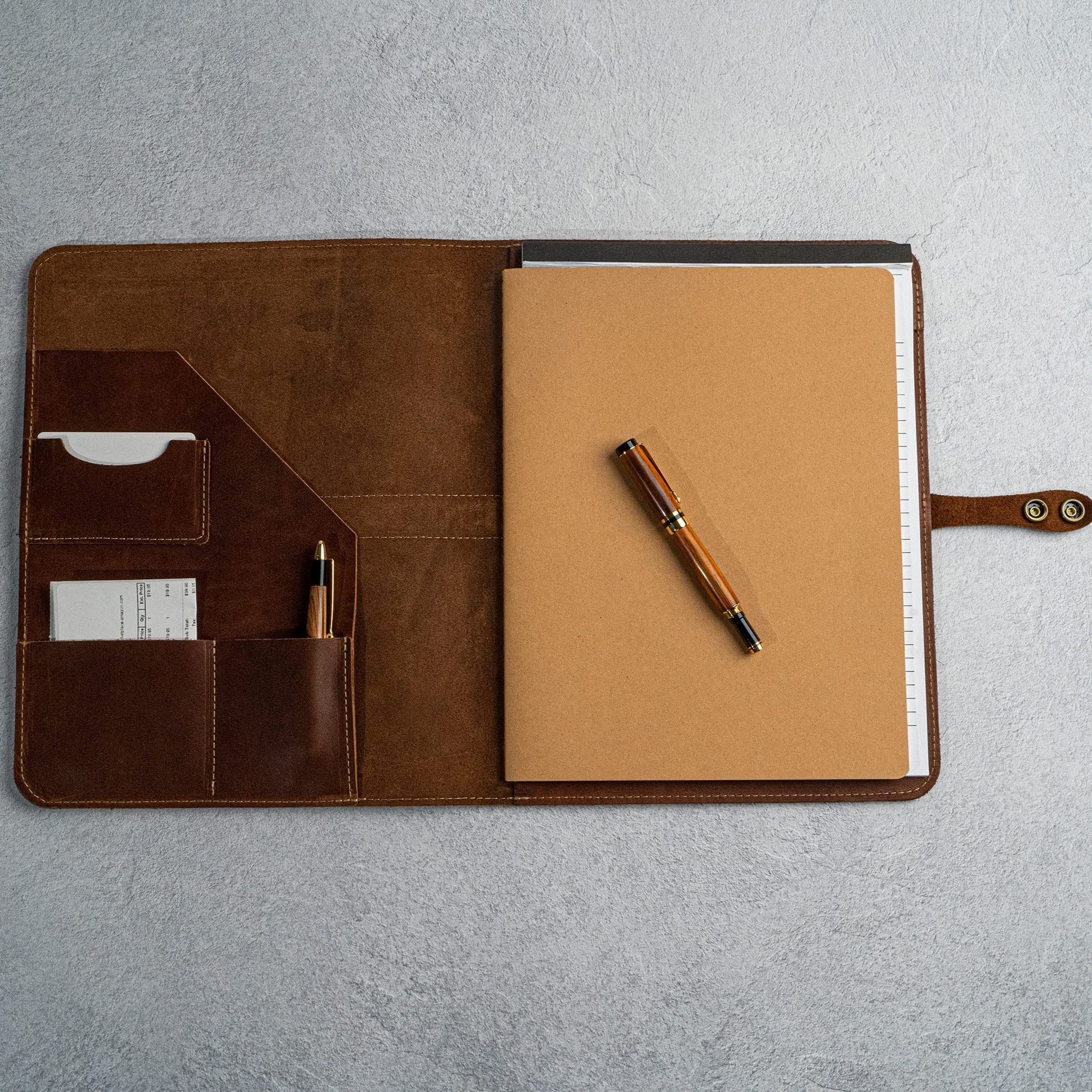 Holtz Leather Co. Premium Leather Portfolio for iPad - Vanderbilt 2.0 Business Padfolio with Legal Pad & Lined Journal - Perfect for Office Meetings, Business Travel & Professional Presentations