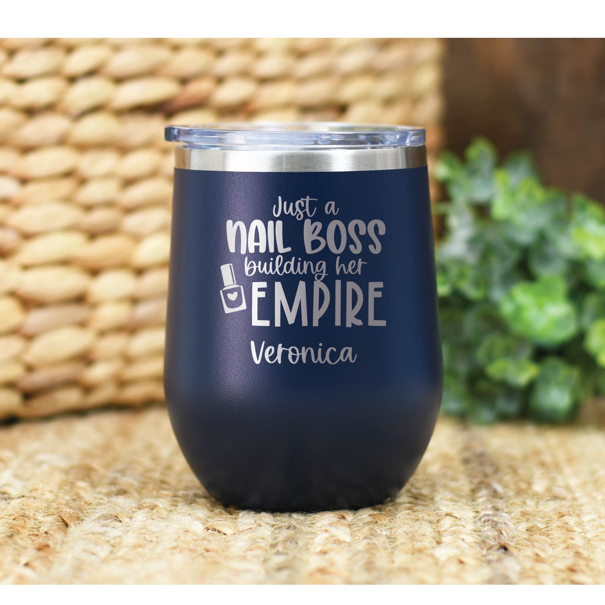 AVITO Personalized Nail Tech Tumbler - 12oz Vacuum Insulated Stainless Steel Cup with Lid - Laser Engraved Custom Design - Perfect for Nail Salons, Beauty Gifts & On-the-Go Hydration