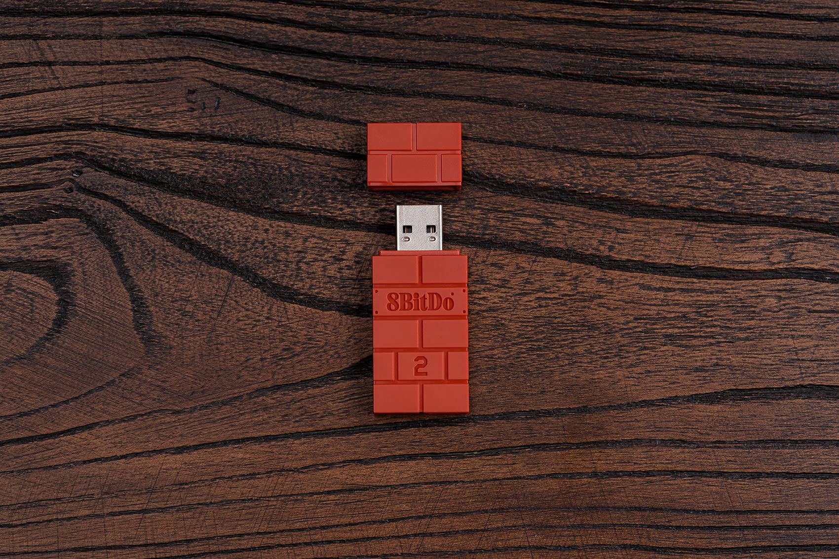 8Bitdo Wireless USB Adapter 2 - Bluetooth USB Adapter for Xbox Series, Switch Pro, Joycons, PS5, PS4, PS3 Controllers - Works with Switch, PC, Android TV Box, Raspberry Pi, Retrofreak (Brown) - Perfect for Gaming, Streaming & Retro Console Setup