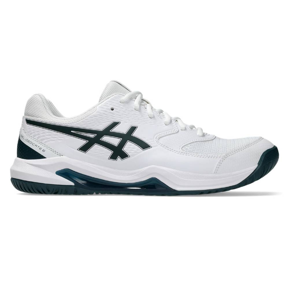 ASICS Gel-Dedicate 8 Men's Tennis Shoes - White/Saxon Green - Lightweight Performance Court Shoes for Tennis, Pickleball & Casual Wear