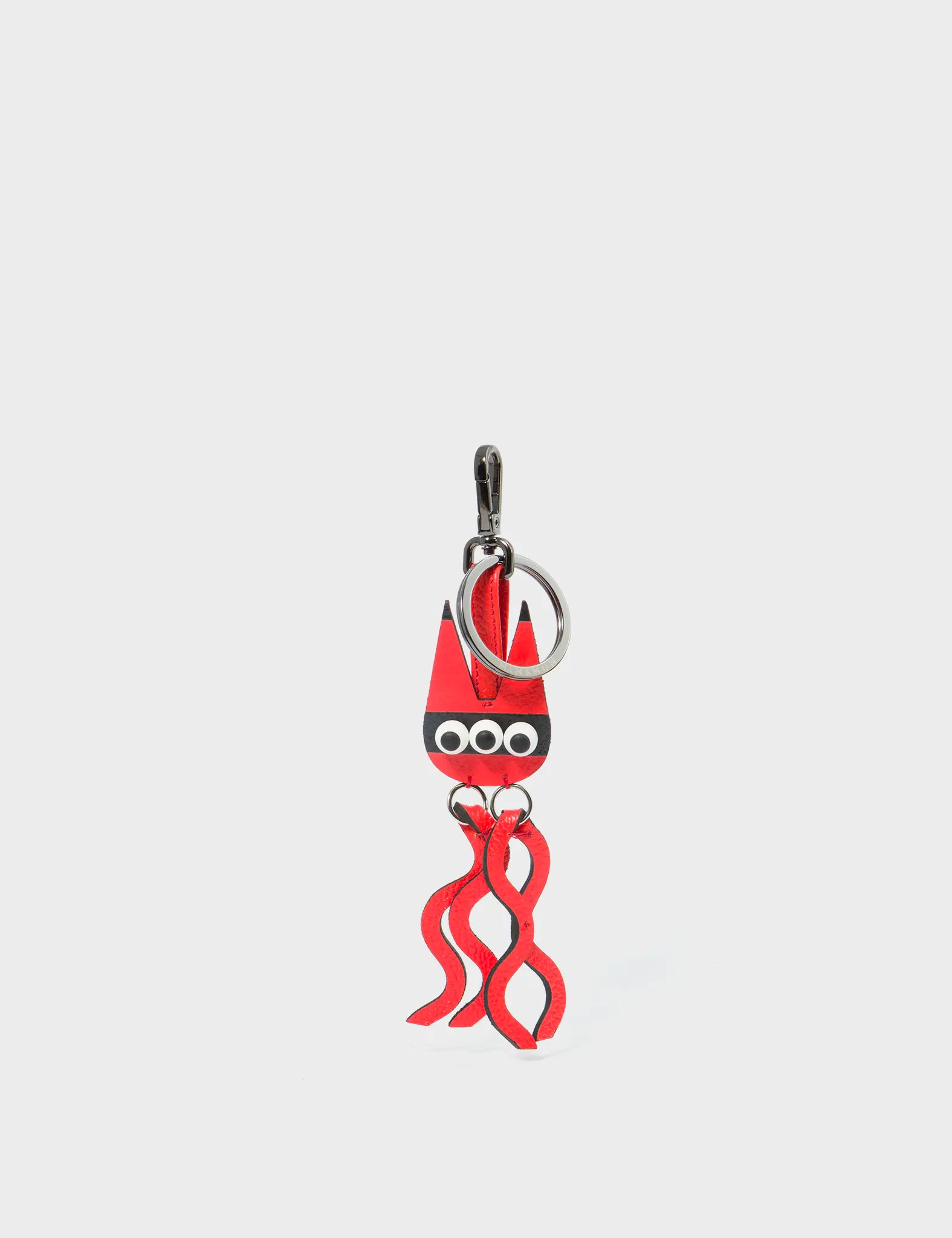Cosmic Cat Charm Keychain - Fiesta Red Genuine Leather Key Ring for Women & Men - Perfect for Gifts, Keychains, and Everyday Use