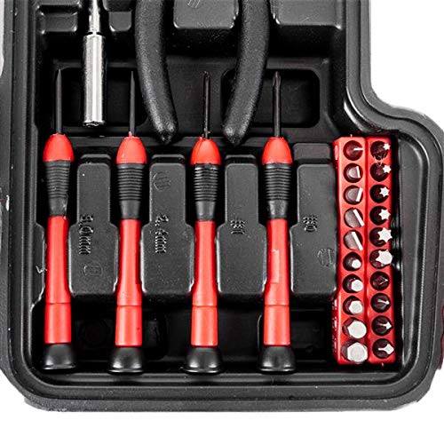 39-Piece Professional Tool Kit with Red Case - Perfect for Home Repairs, DIY Projects, and Automotive Maintenance