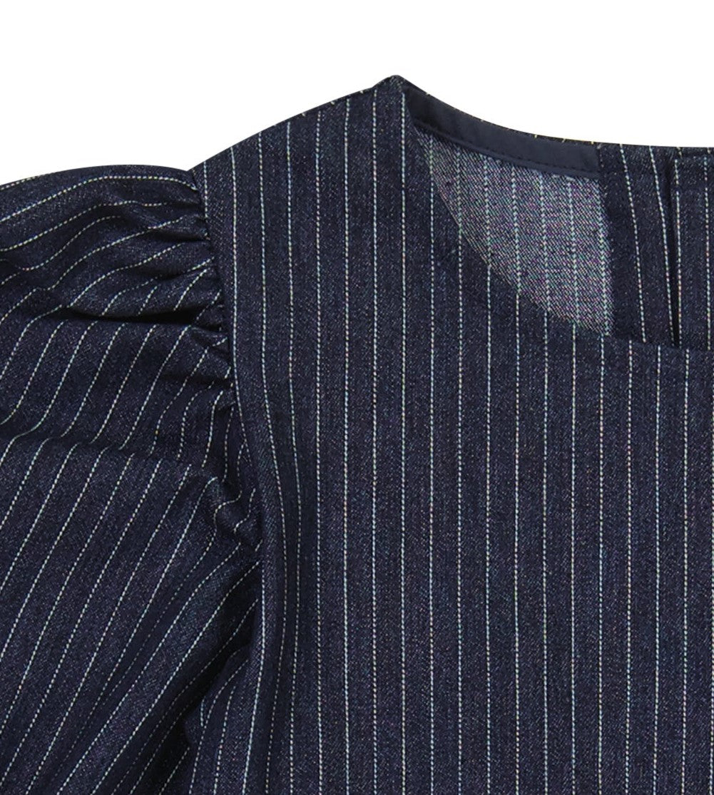 Nellie Girls Denim Stripe Dress - Cute Casual Outfit for School, Playdates & Everyday Wear