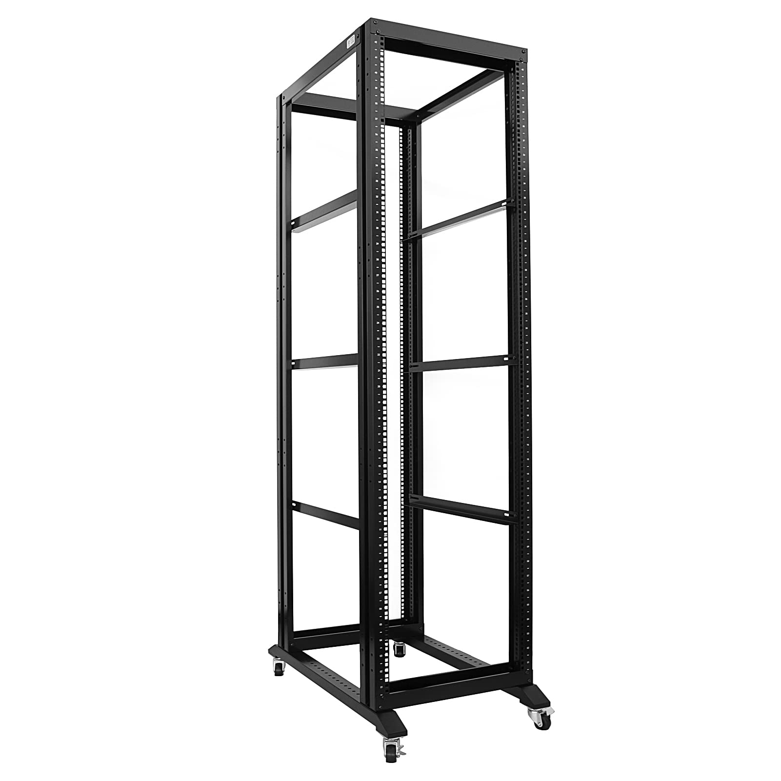42U 4-Post Open Frame 19-Inch Server Rack - Heavy Duty Steel & Aluminum Audio Equipment Rack (31-Inch Depth, UL Certified) - Perfect for Data Centers, Home Studios, and Network Installations