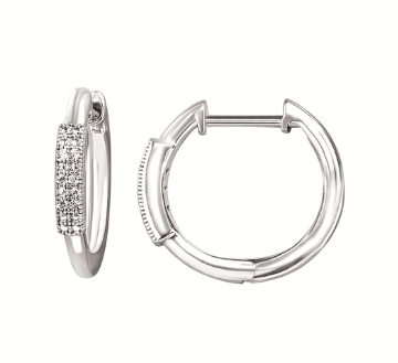 14K Gold Diamond Hoop Earrings for Women - Classic Round Huggie Earrings for Everyday Wear & Special Occasions