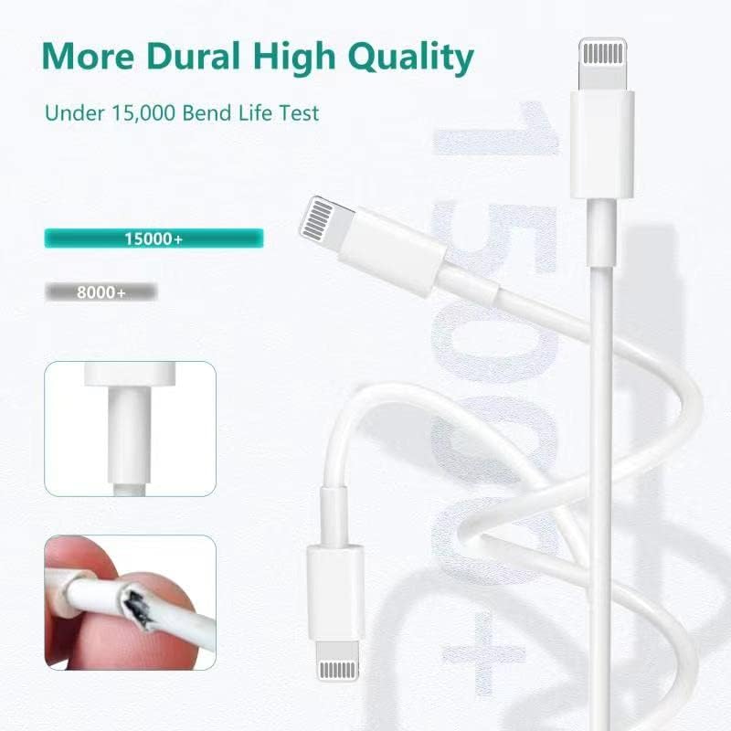 Original Apple 3-Pack 3m Lightning to USB Fast Charging Cable - Compatible with iPhone 14 Pro/13 Pro Max/12 Mini/11 Pro/X/XS/XR/8/7/6/SE & iPad - Perfect for Home, Office, Car Charging & Travel Accessories
