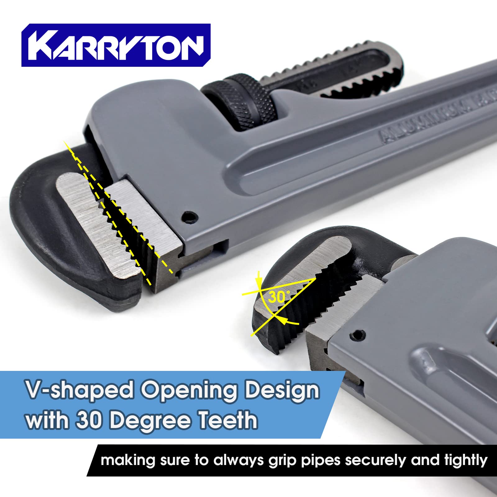 **Heavy Duty Aluminum Pipe Wrench Set (4 Pack) – 10