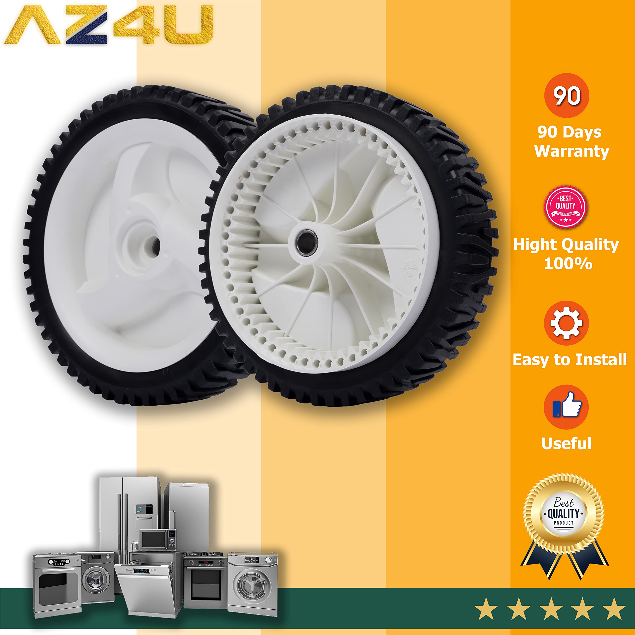 2 Pack Replacement Front Wheel Tires for Craftsman 22