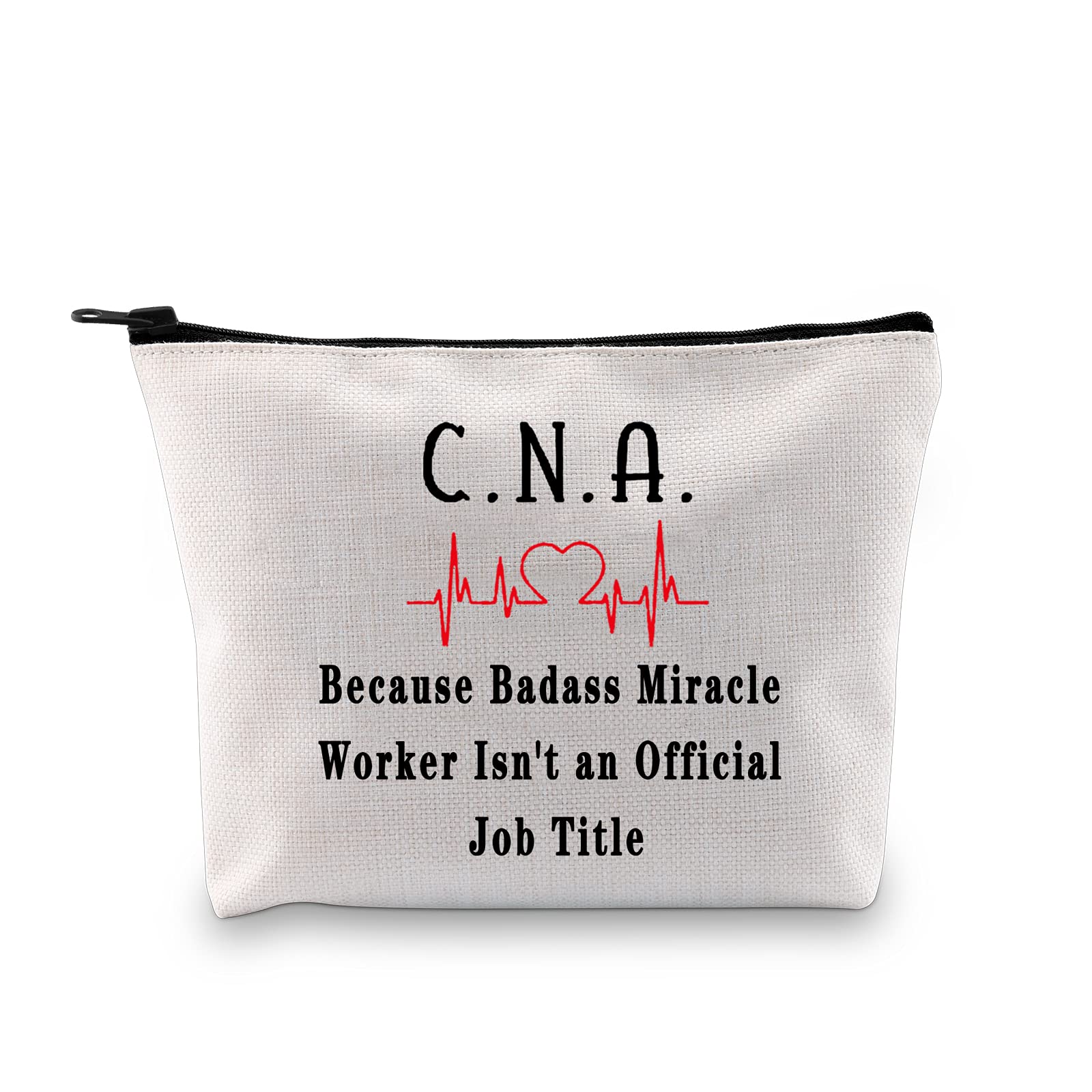 MEIKIUP Certified Nursing Assistant (CNA) Makeup Travel Bag - Perfect Gift for CNA Graduates & Nursing Assistant Week Appreciation - Durable & Stylish Job Title Bag for Work, School & Travel