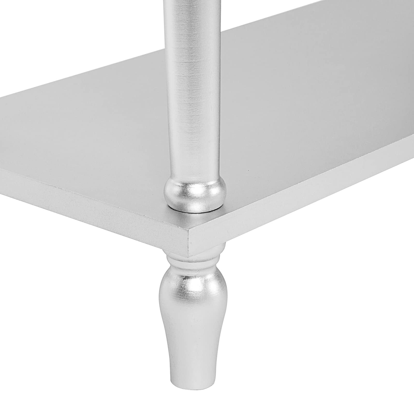 2 Drawers with Shelf Mirror Dressing Table - White Vanity Desk with Crystal Knobs for Makeup, Home Office & Bedroom - Elegant Console Table for Women, Smooth Finish, Versatile for Living Room & Entryway