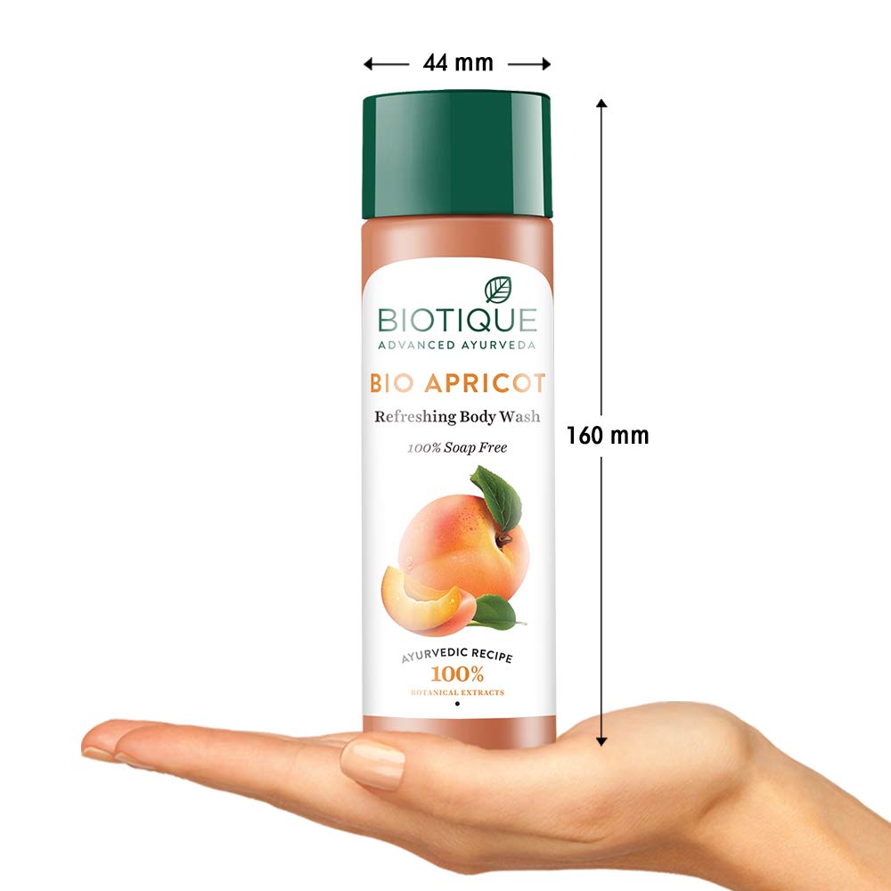 Biotique Bio Apricot Refreshing Body Wash & Bio Kelp Protein Shampoo for Hair Growth - 190ml Each (Pack of 2) - Natural Body & Hair Care Set for Daily Hydration & Nourishment - Perfect for Dry Skin & Damaged Hair