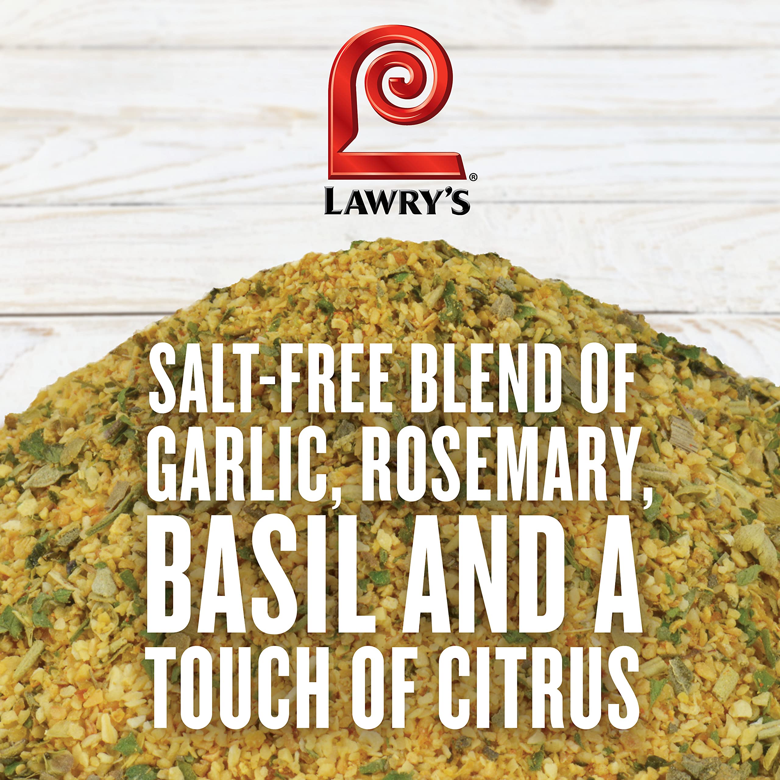 Lawry's Salt Free Garlic & Herb Seasoning - 20 oz (Pack of 6) | All Natural Spice Blend for Chicken, Fish, Vegetables & Pasta | Perfect for Grilling, Roasting & Everyday Cooking