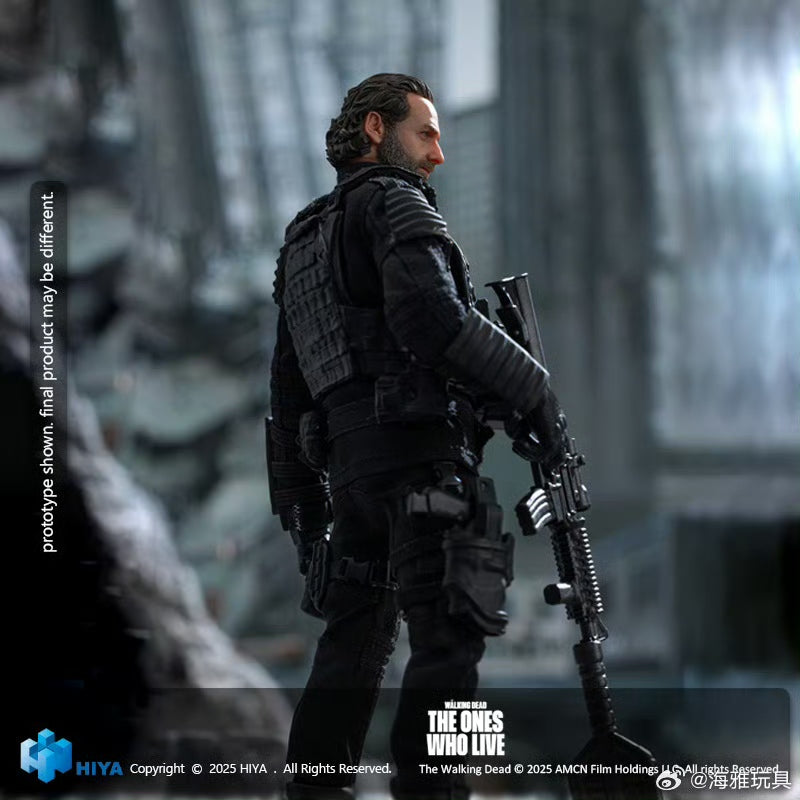 HIYA 16CM 1/12 Scale The Walking Dead: The Ones Who Lived Rick Grimes Action Figure - Highly Detailed Collectible Toy for Display & Role Play Scenes