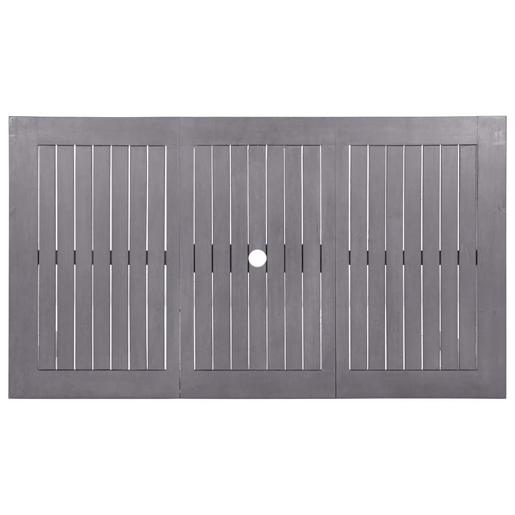 Acacia Wood Patio Dining Table - Gray Wash Outdoor Garden Table for Dining, Entertaining & Relaxing | Weather-Resistant Solid Wood Construction for Backyard, Deck & Poolside Use