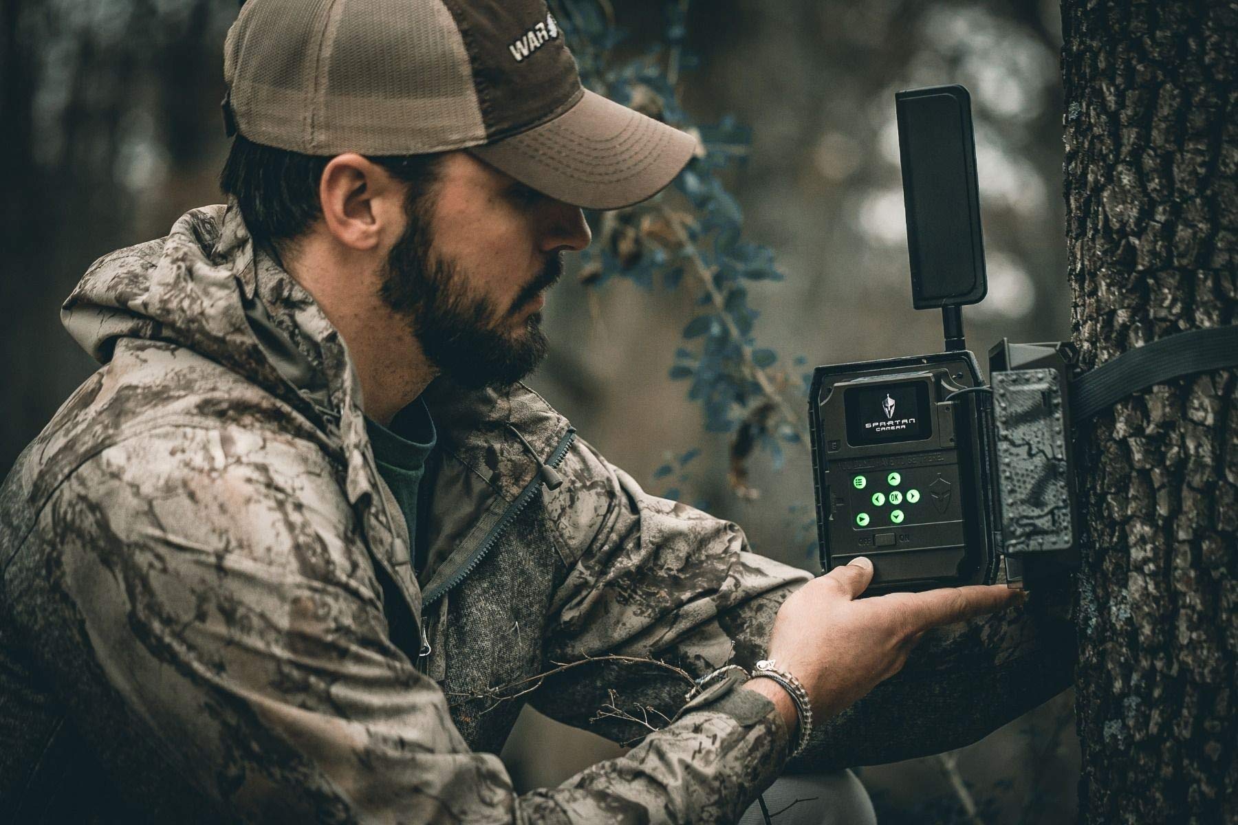 Spartan Ghost GoLive Verizon 4G LTE Trail Camera - Night Vision, Live Streaming, Steel Lock Box & Python Cable - Heavy Duty Tree Mount & 10W Solar Panel - Wildlife Monitoring, Hunting, Property Security