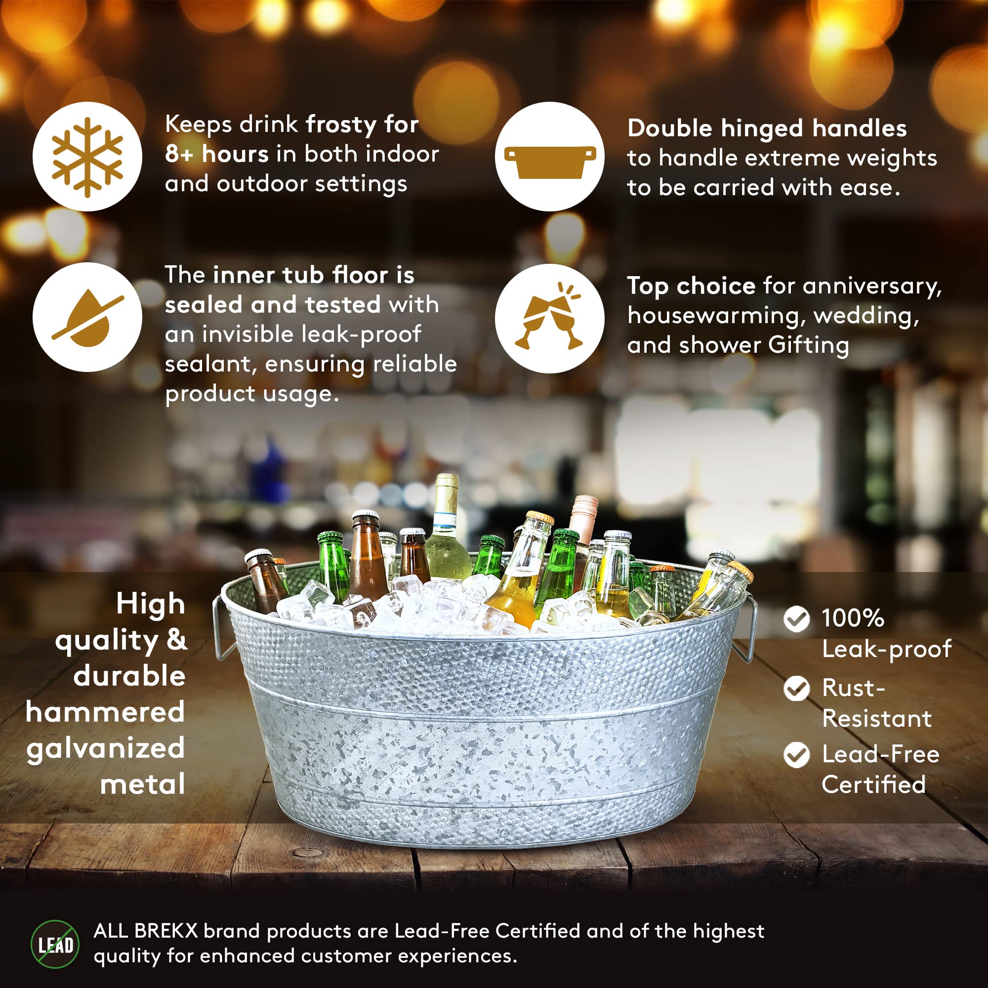 BREKX 25-Quart Personalized Beverage Tub with 13