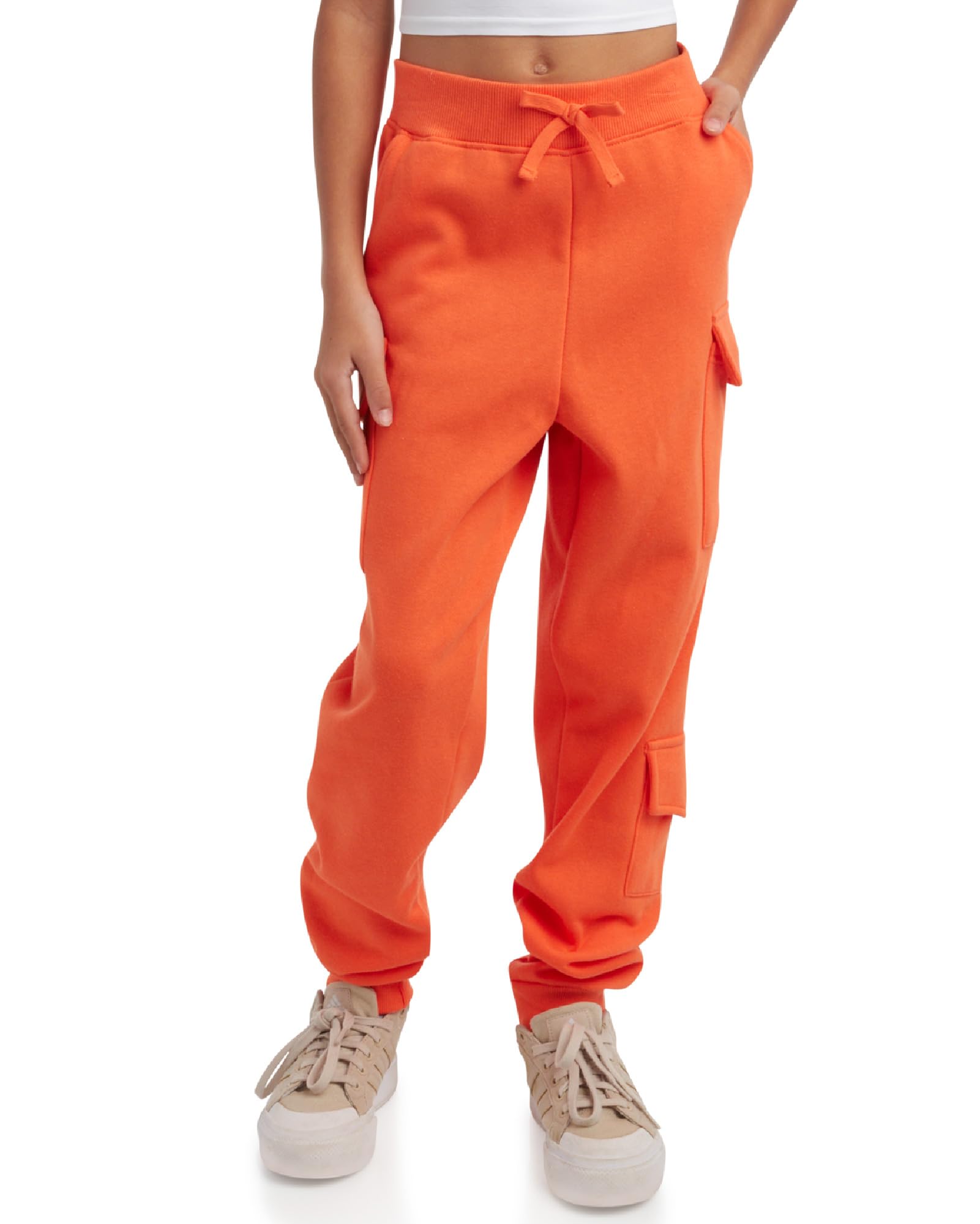 Dreamstar Girls' Fleece Jogger Pants - Soft Oversized Cargo Sweatpants for Teen Girls - Baggy Loose Fit Fashion Joggers (Size 7-16) - Perfect for School, Lounge & Streetwear Style