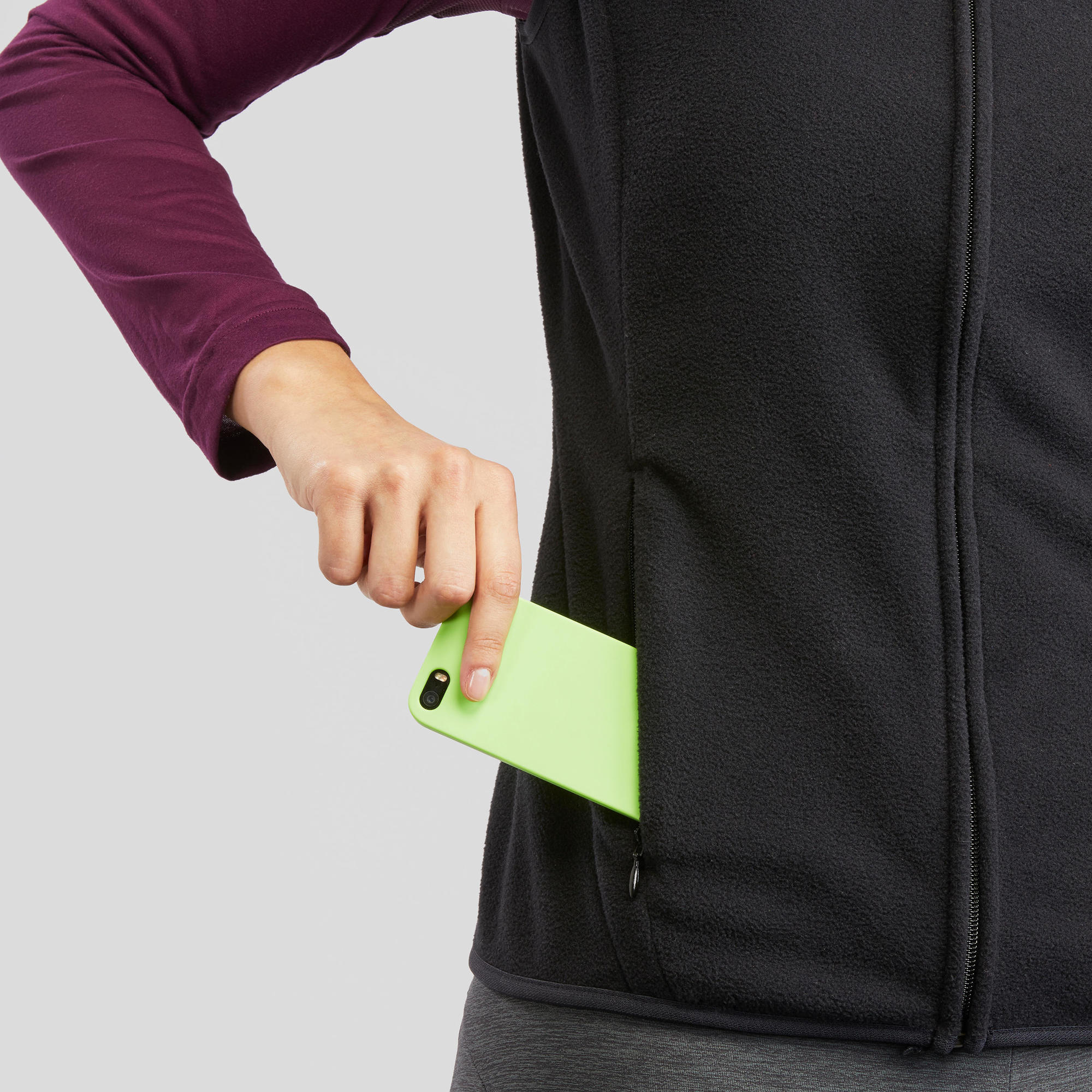 Quechua Women's MH120 Lightweight Fleece Vest for Hiking, Outdoor Activities & Travel | Warm Layering for Cold Weather Adventures