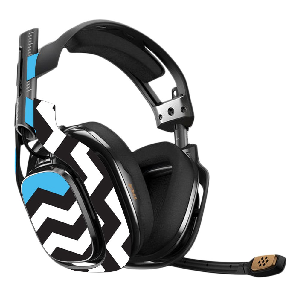 MightySkins Vinyl Decal Wrap Cover for Astro A40 3rd Gen Gaming Headset - Baby Blue Chevron Design | Protective, Durable & Customizable Skin | Easy to Apply & Remove | Made in USA | Perfect for Gaming Setups & Personalization
