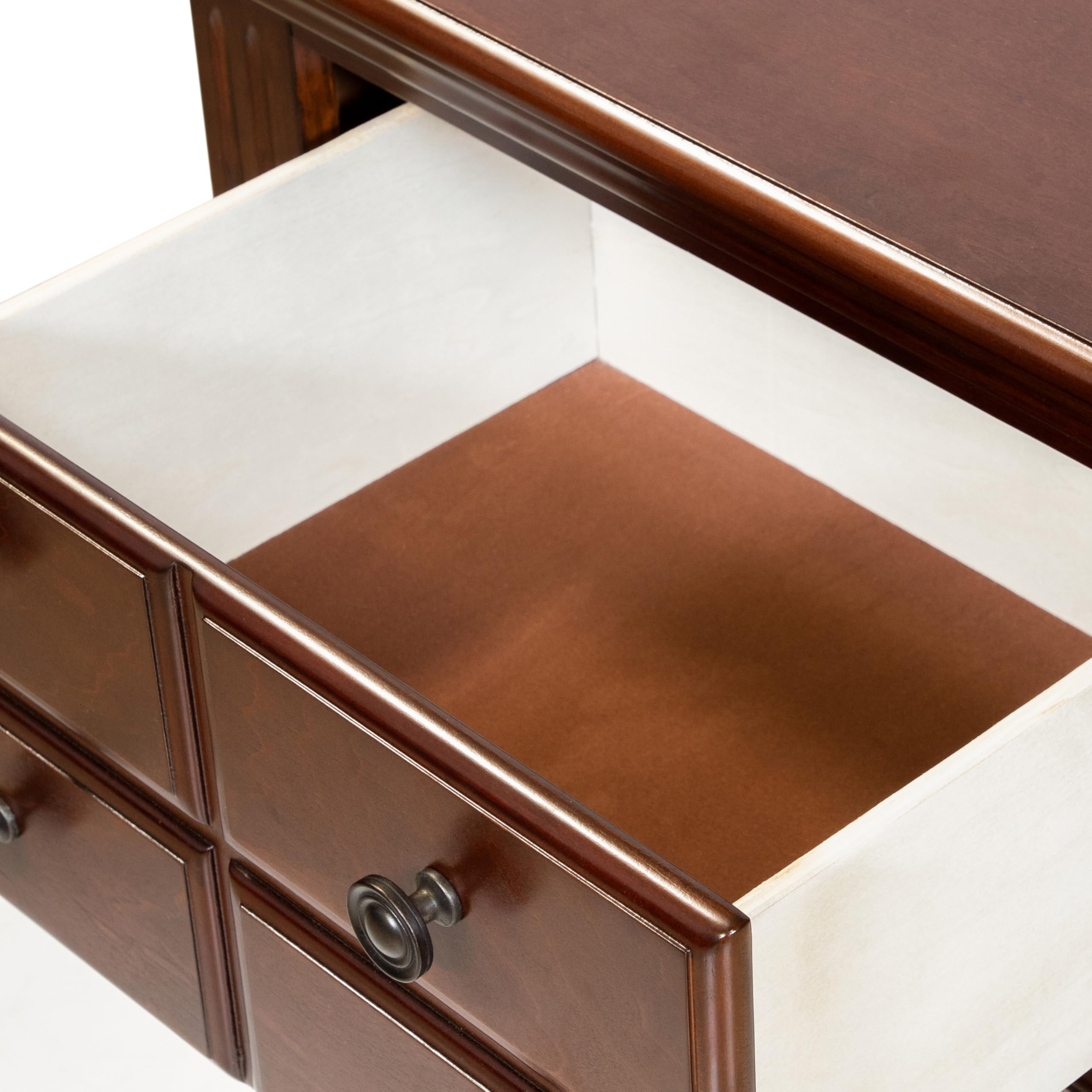 247SHOPATHOME Cherry Wood Nightstand - Modern Bedside Table with Storage Drawer for Bedroom, Living Room, or Office
