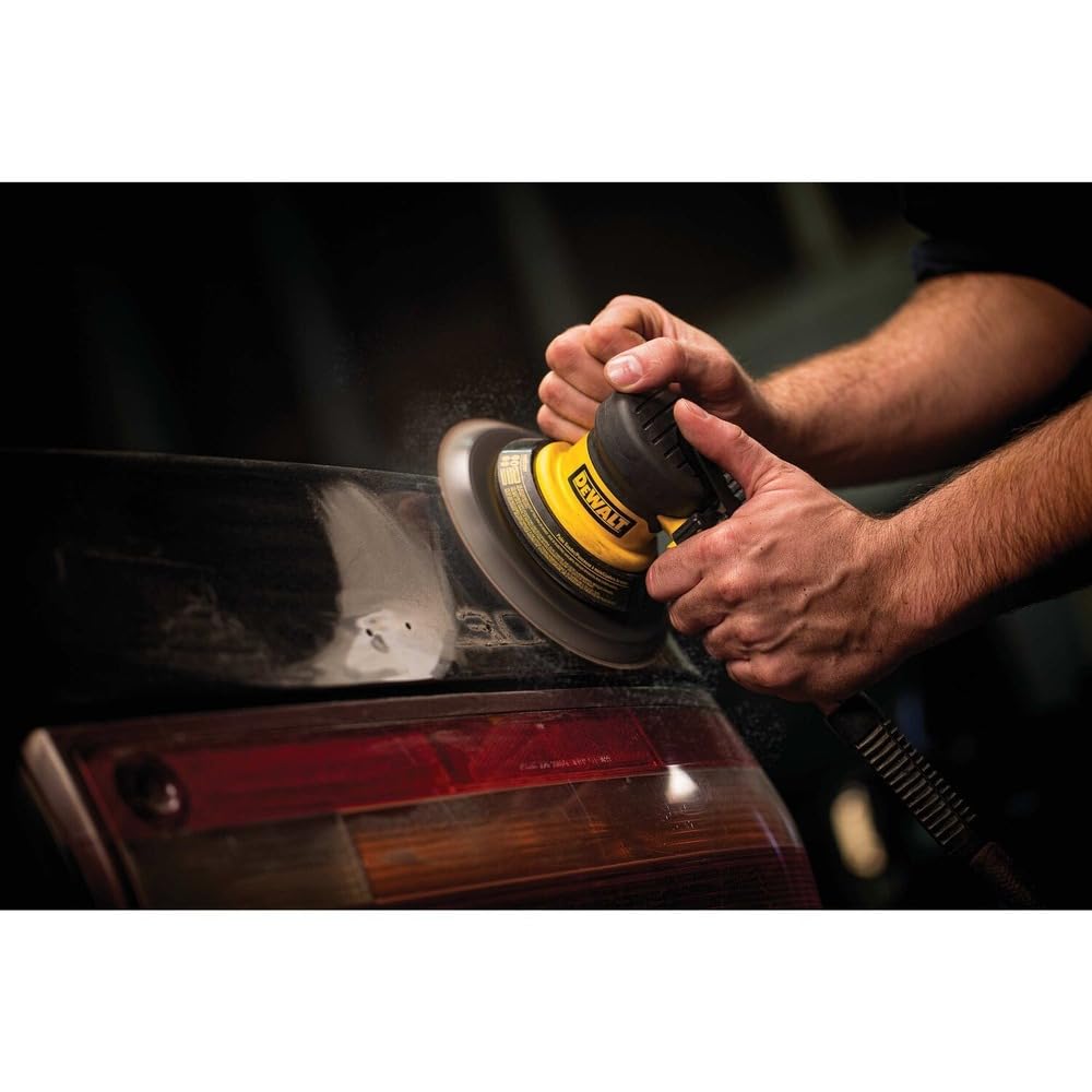 DEWALT DWMT70781L Professional Pneumatic Air Sander - 12,000 RPM Palm Sander for Woodworking, Auto Body Repair & Metal Polishing - Ideal for DIY Projects & Professional Use