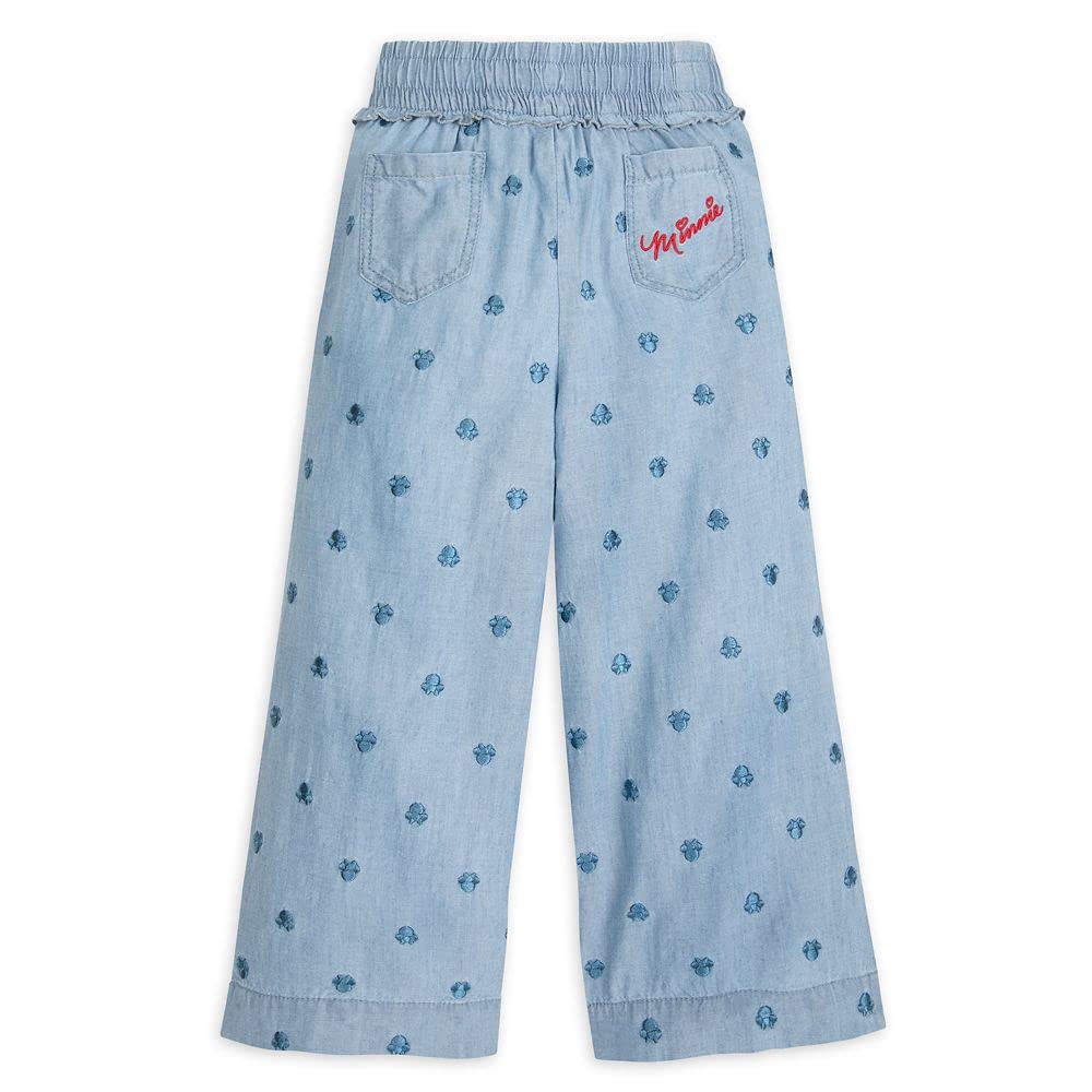 Disney Minnie Mouse Chambray Pants for Girls - Cute Denim-Style Casual Pants for Toddler & Kids | Perfect for School, Playdates & Family Outings